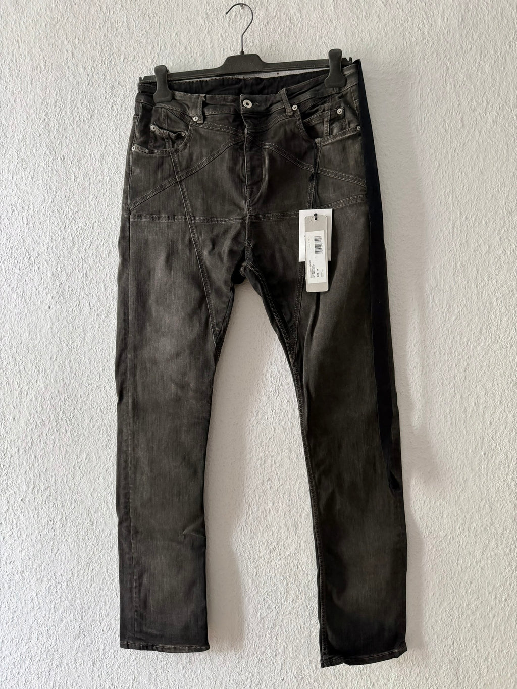 S/S 23 "EDFU" Dark Dust Pentagram Detroit Cut Denim Jeans Rick Owens US34