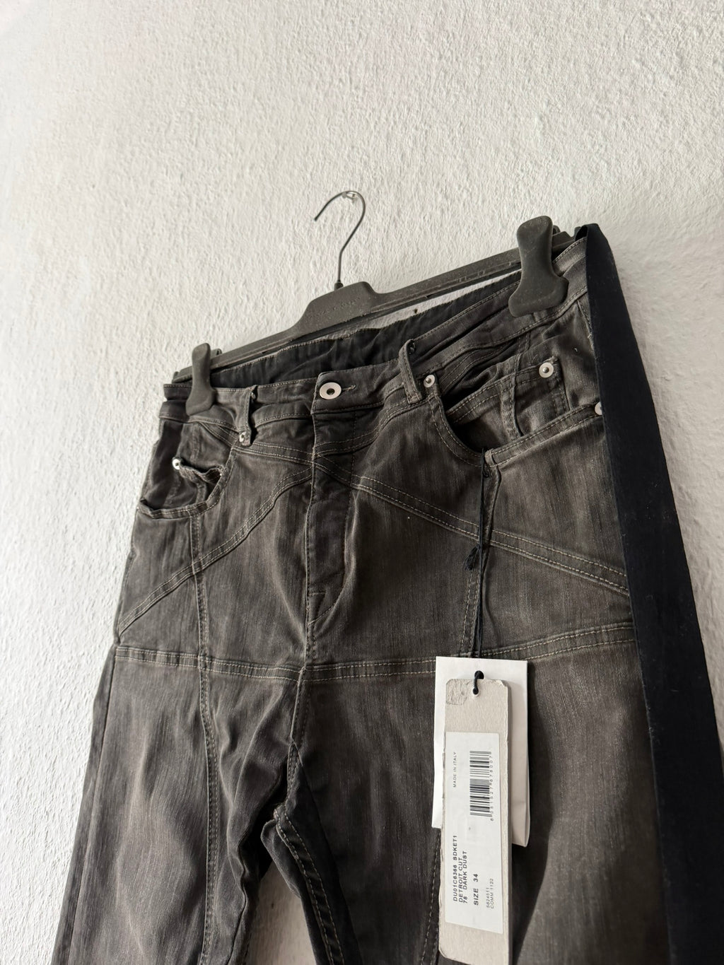 S/S 23 "EDFU" Dark Dust Pentagram Detroit Cut Denim Jeans Rick Owens US34