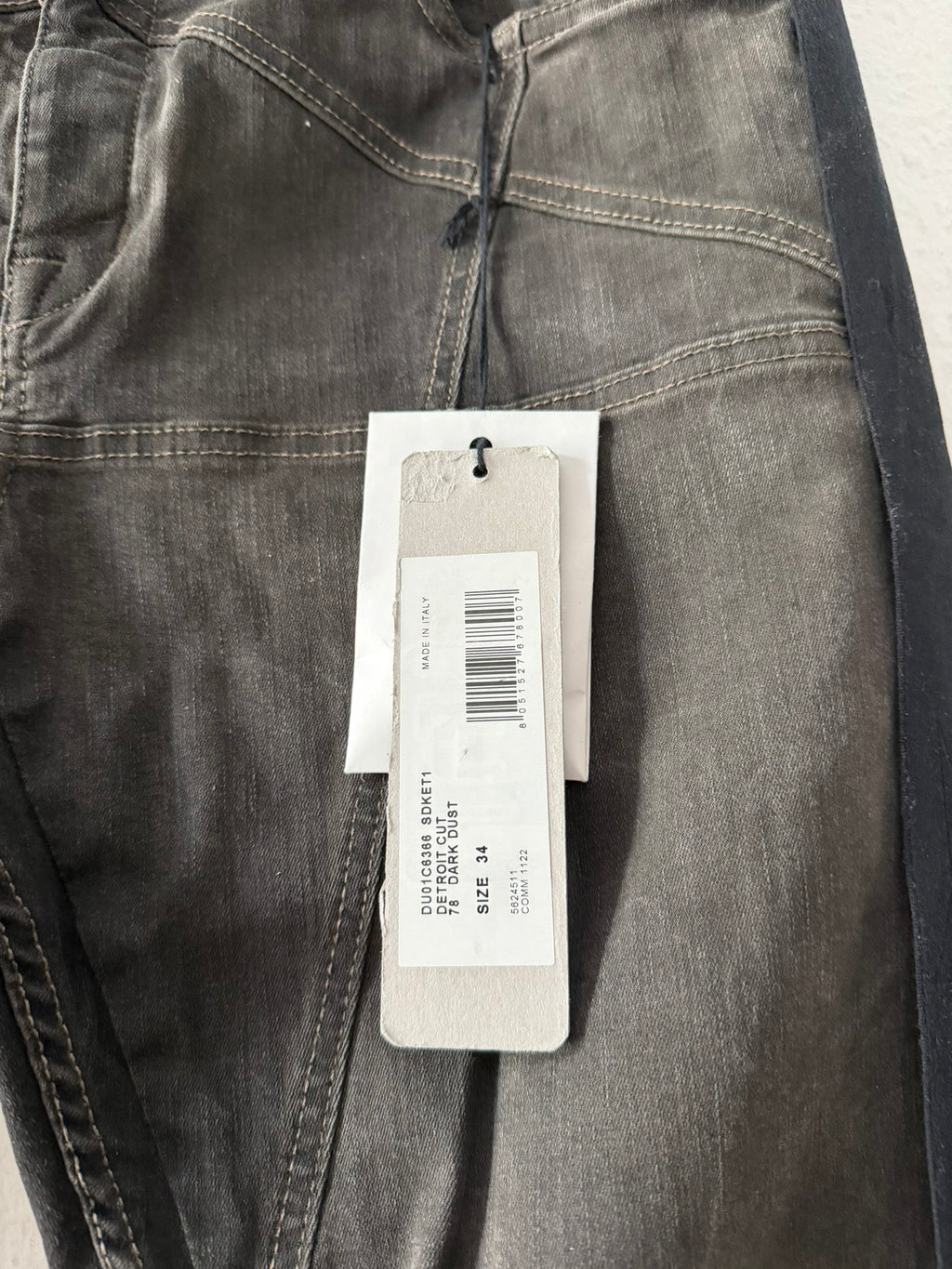 S/S 23 "EDFU" Dark Dust Pentagram Detroit Cut Denim Jeans Rick Owens US34