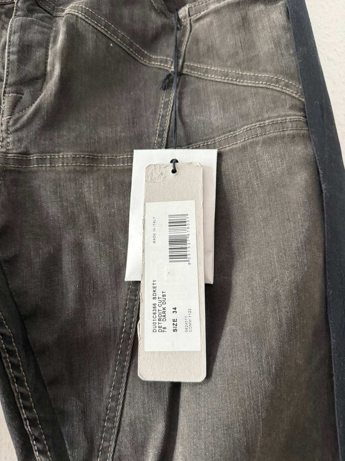 S/S 23 "EDFU" Dark Dust Pentagram Detroit Cut Denim Jeans Rick Owens US34