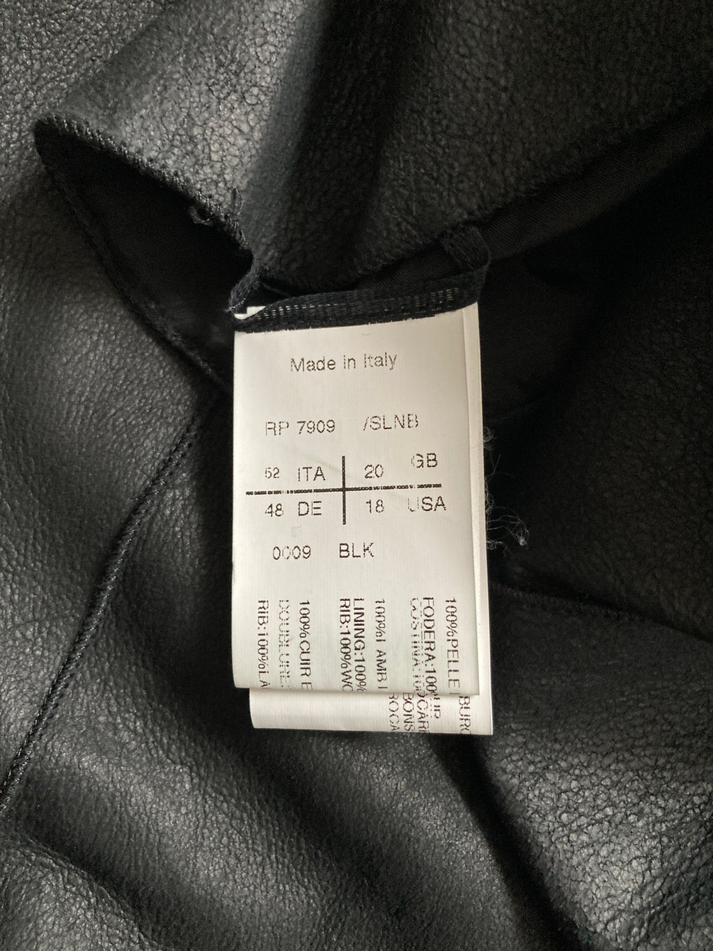 S/S 13 "ISLAND" Black Blistered Lamb Leather Coat Rick Owens L/XL
