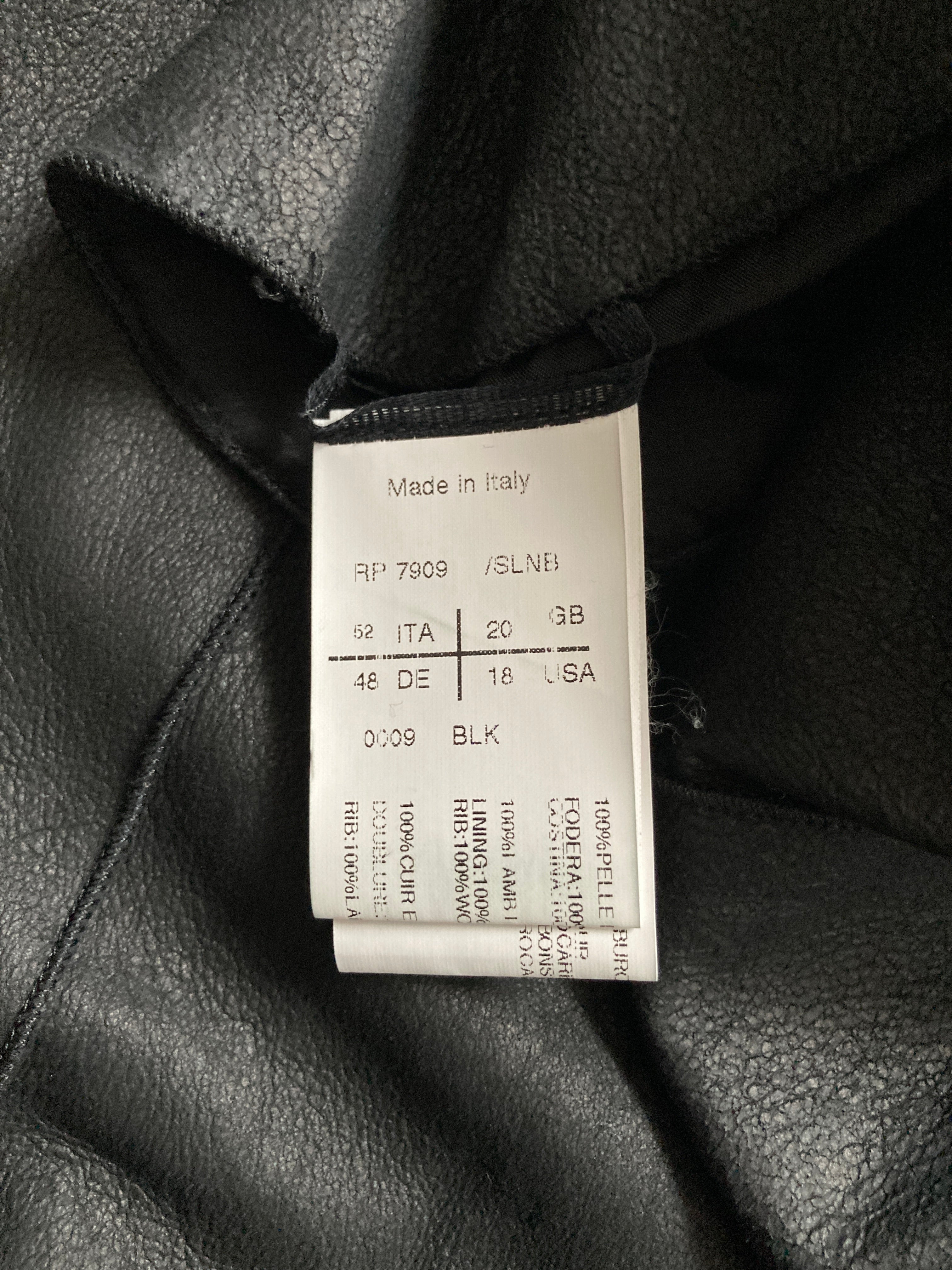 S/S 13 "ISLAND" Black Blistered Lamb Leather Coat Rick Owens L/XL