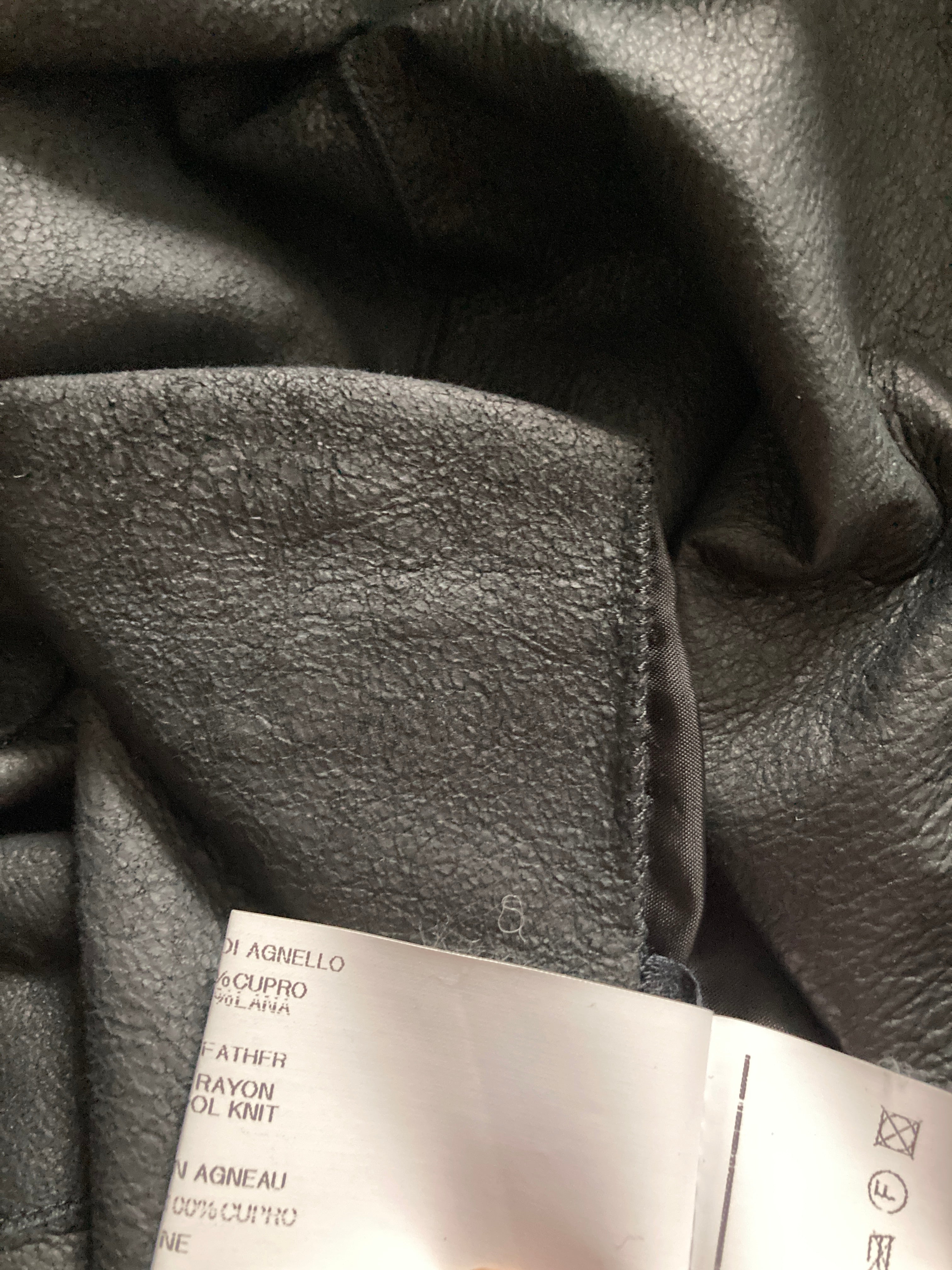 S/S 13 "ISLAND" Black Blistered Lamb Leather Coat Rick Owens L/XL