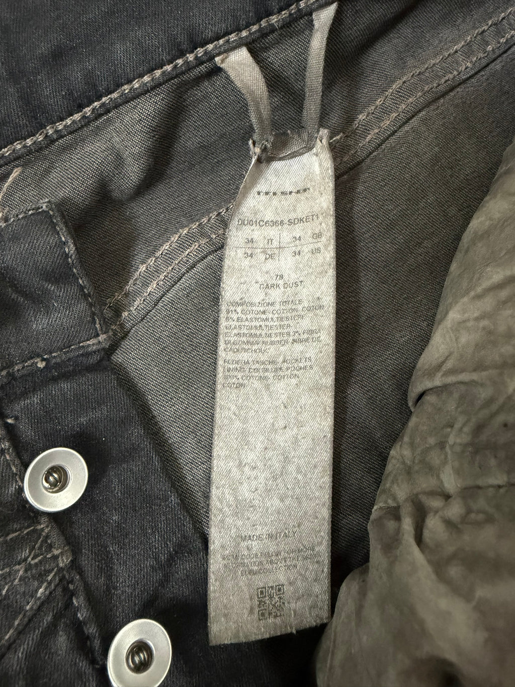 S/S 23 "EDFU" Dark Dust Pentagram Detroit Cut Denim Jeans Rick Owens US34