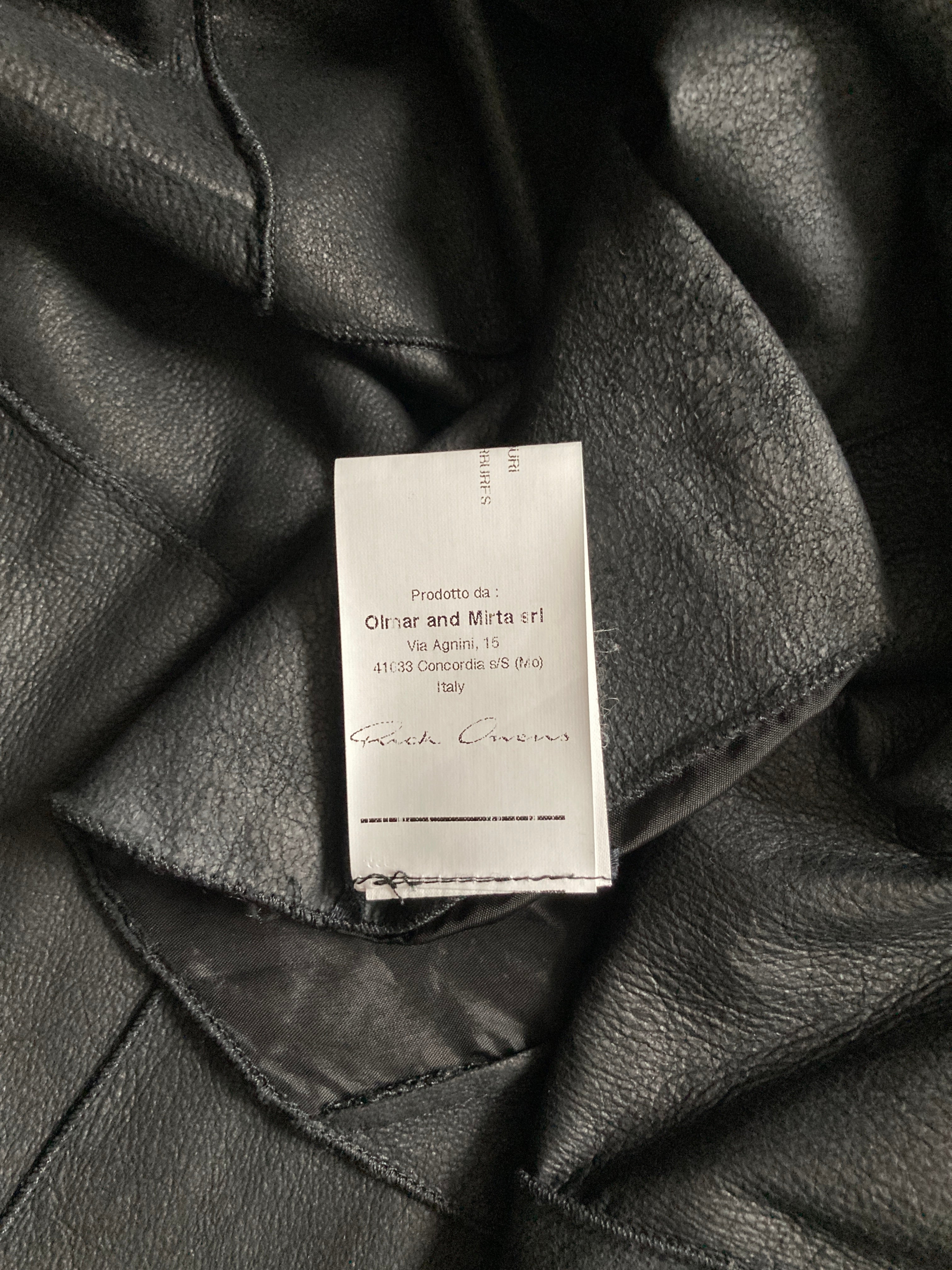 S/S 13 "ISLAND" Black Blistered Lamb Leather Coat Rick Owens L/XL