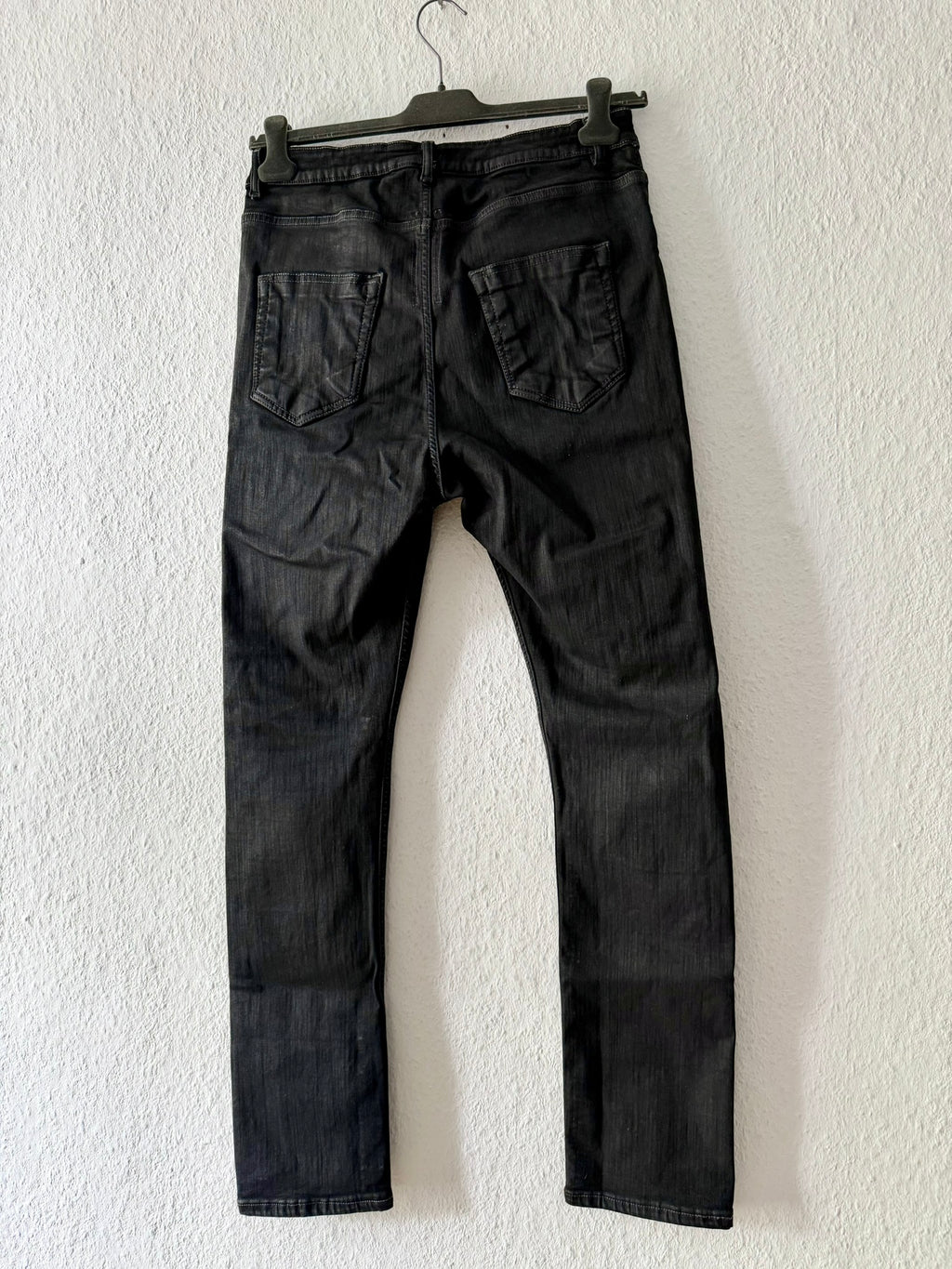 F/W 24 "PORTERVILLE" Waxed SBW Detroit Cut Denim Jeans Rick Owens US34/L