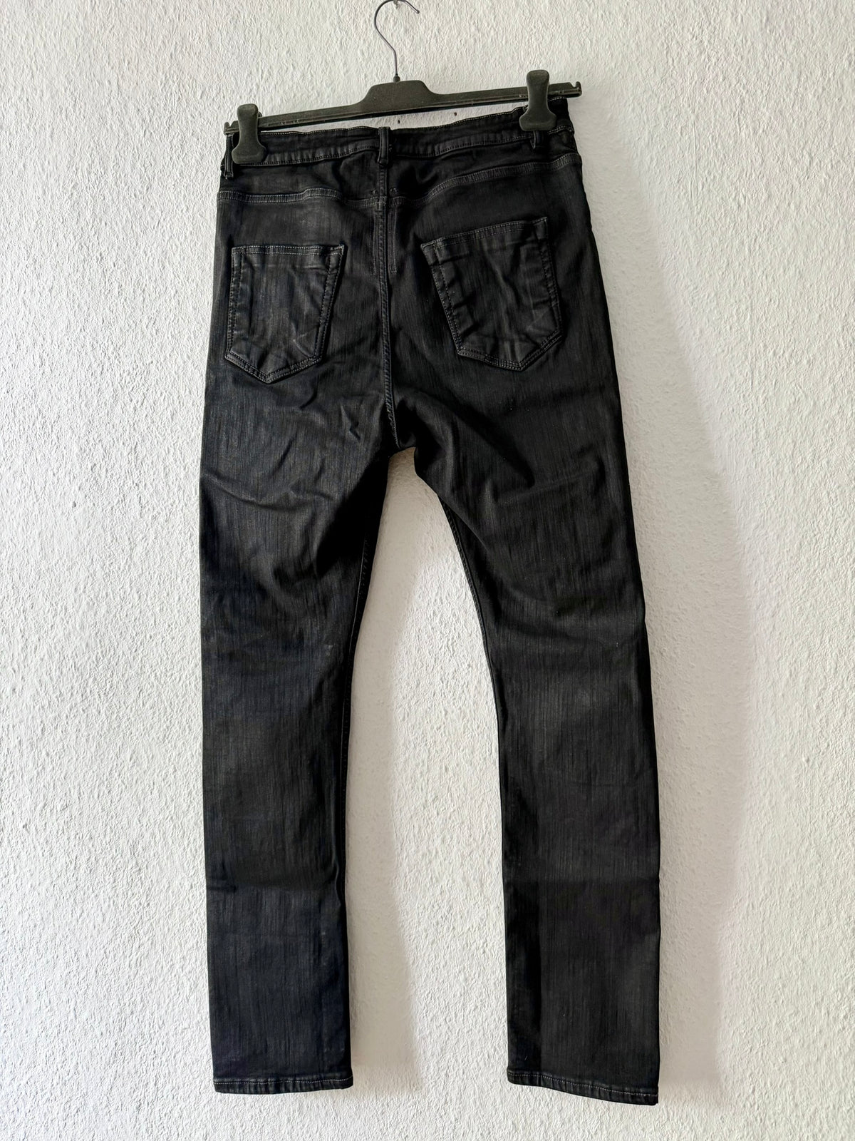 F/W 24 "PORTERVILLE" Waxed SBW Detroit Cut Denim Jeans Rick Owens US34/L