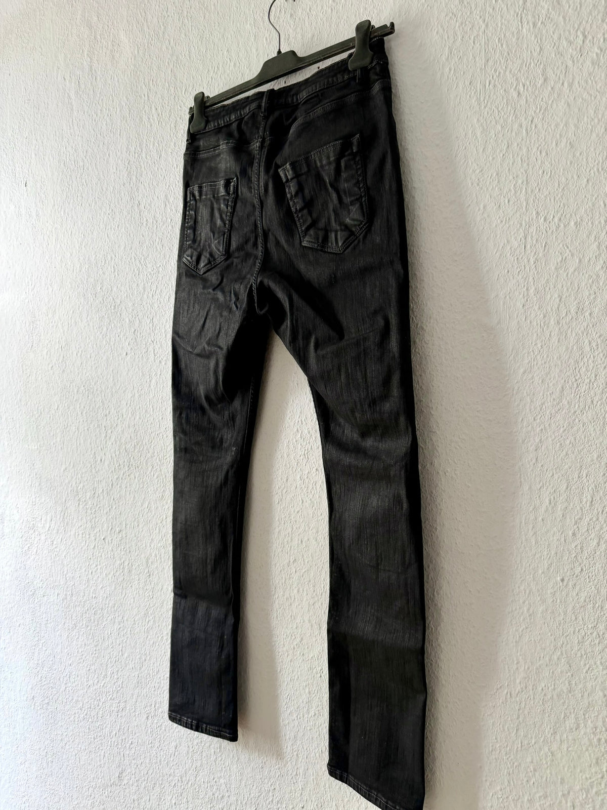 F/W 24 "PORTERVILLE" Waxed SBW Detroit Cut Denim Jeans Rick Owens US34/L