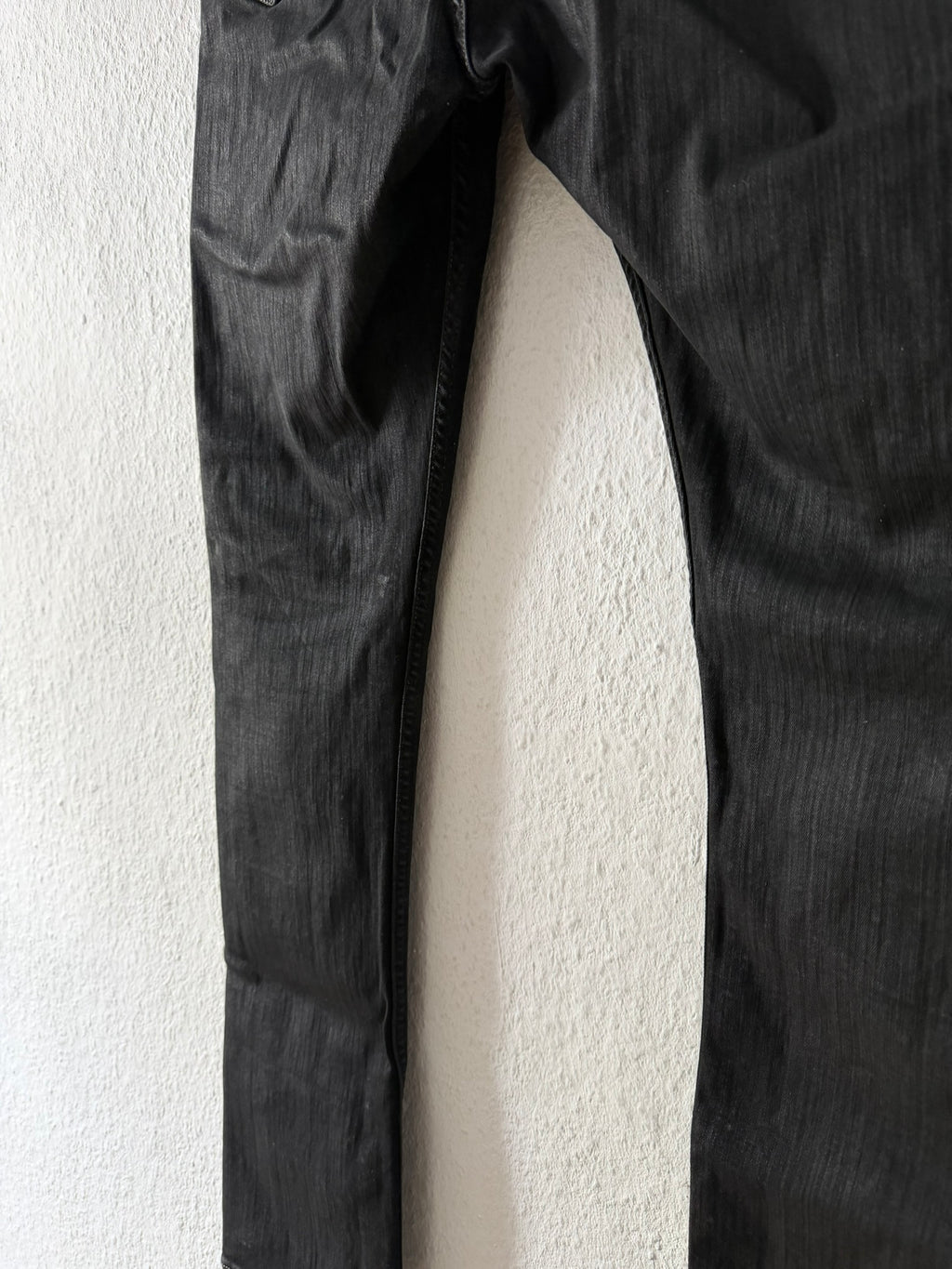 F/W 24 "PORTERVILLE" Waxed SBW Detroit Cut Denim Jeans Rick Owens US34/L