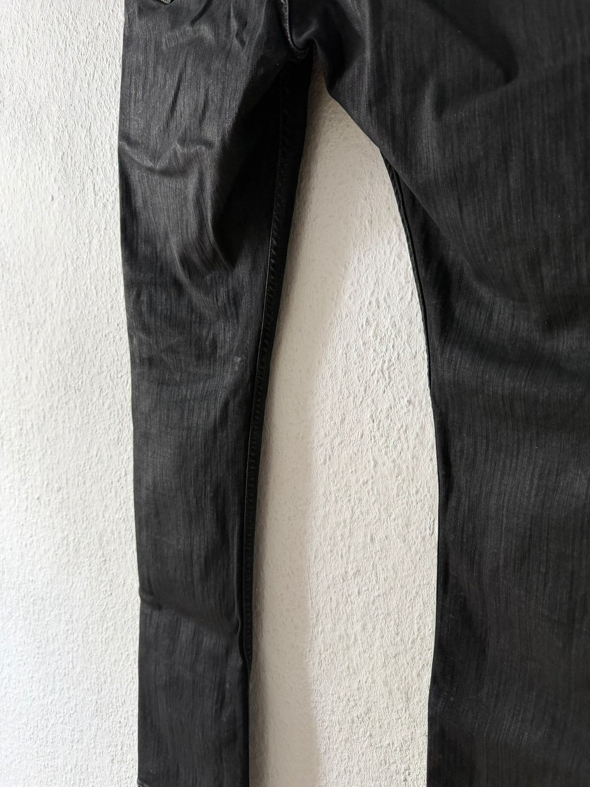 F/W 24 "PORTERVILLE" Waxed SBW Detroit Cut Denim Jeans Rick Owens US34/L