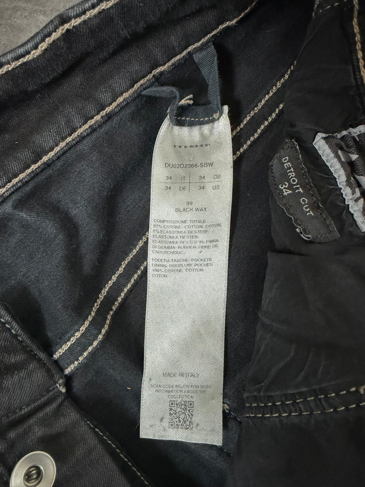 F/W 24 "PORTERVILLE" Waxed SBW Detroit Cut Denim Jeans Rick Owens US34/L