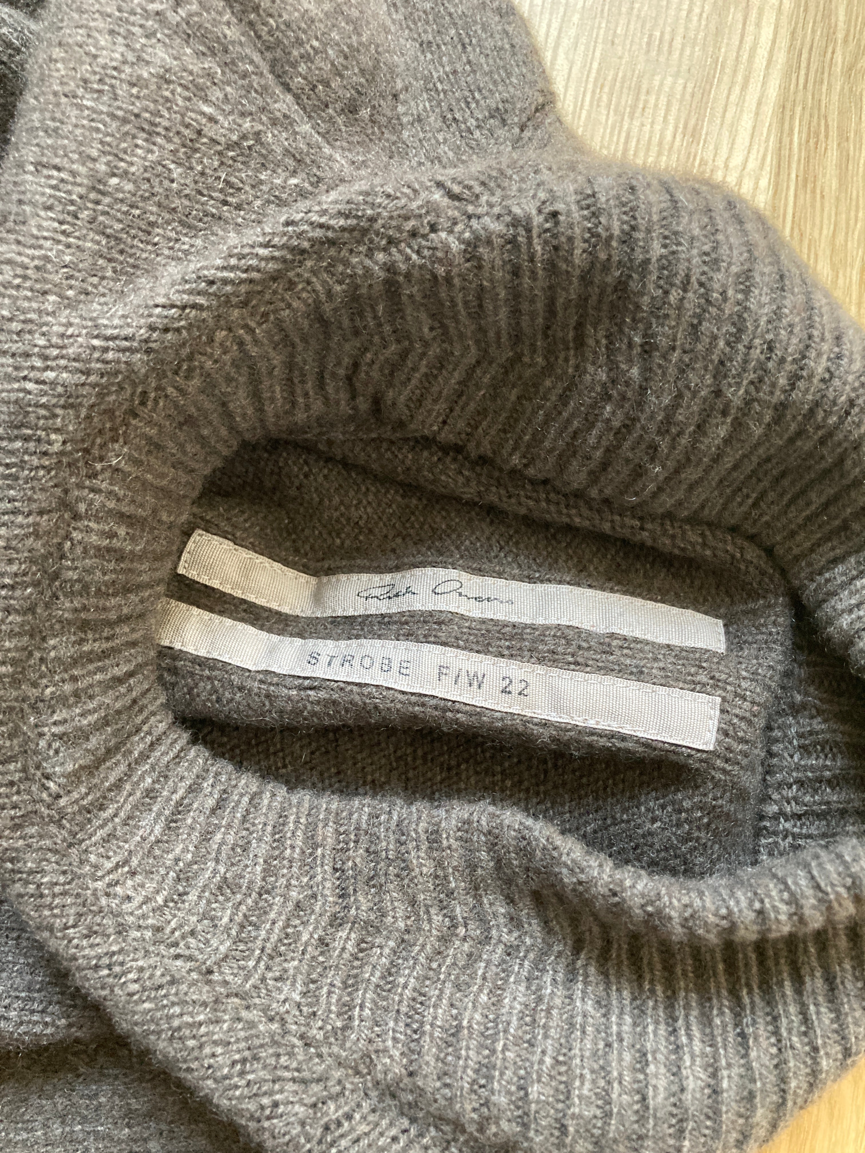 F/W 22 "STROBE" Cashmere Tec Runway Knit Sweatshirt Rick Owens