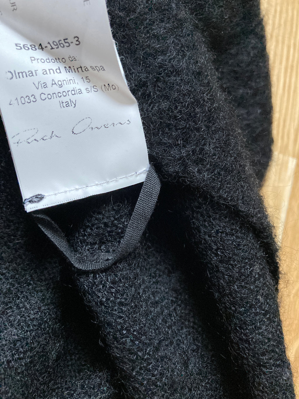 F/W 15 "SPHINX" Black Runway Mohair Turtleneck Rick Owens
