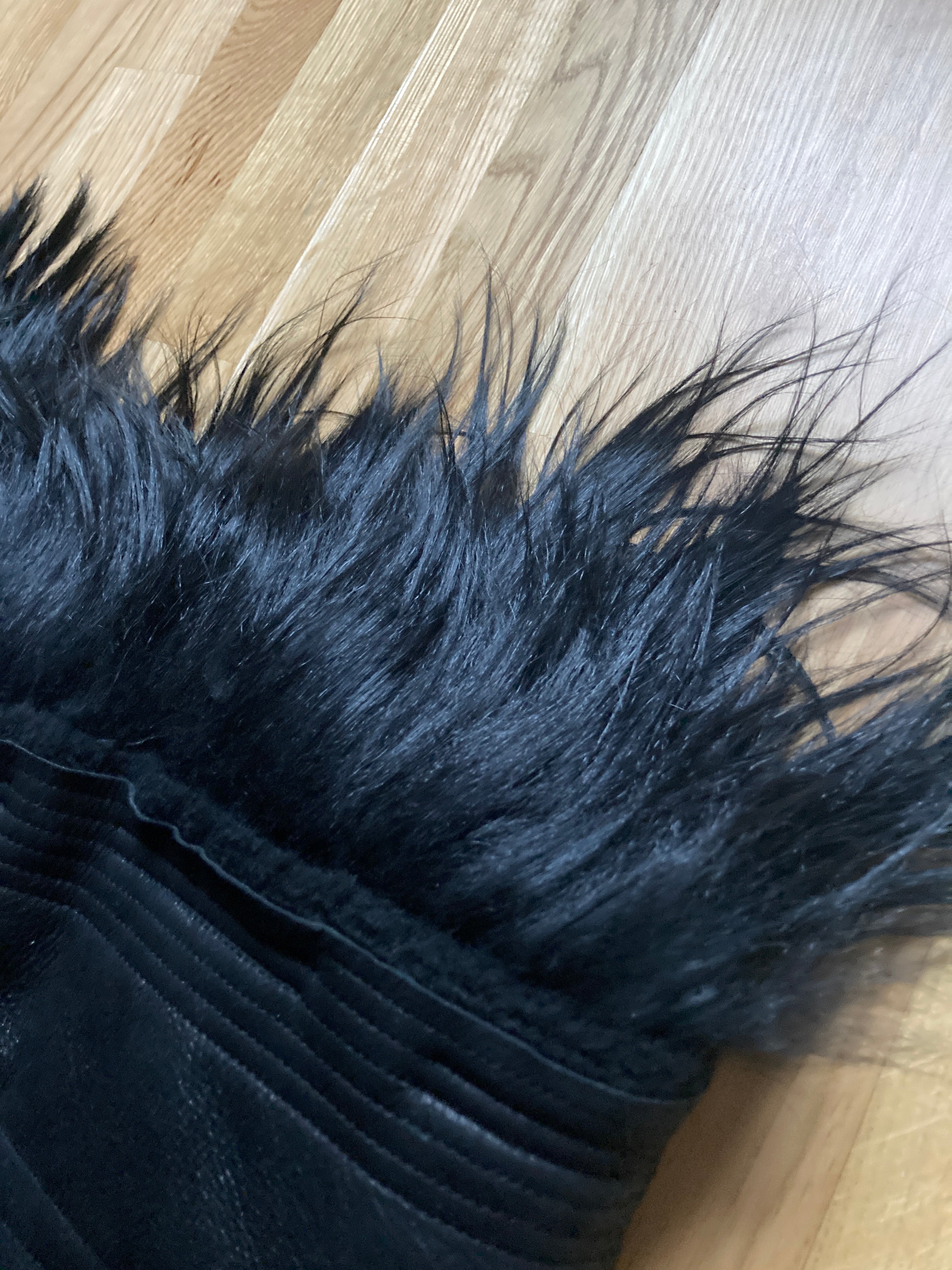 F/W 22 “STROBE” Sample Shearling Leather Goat Hair Gauntlets Rick Owens