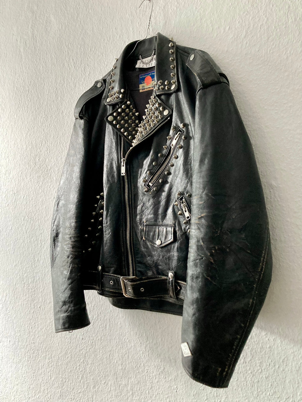 Blackmeans Limited Edition Studded Sid Vicious Cow Leather Biker Jacket in Black Size XL