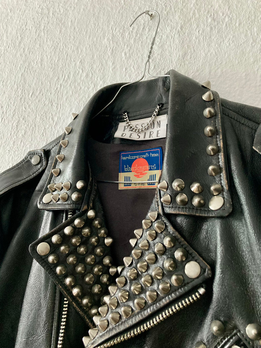 Blackmeans Limited Edition Studded Sid Vicious Cow Leather Biker Jacket in Black Size XL