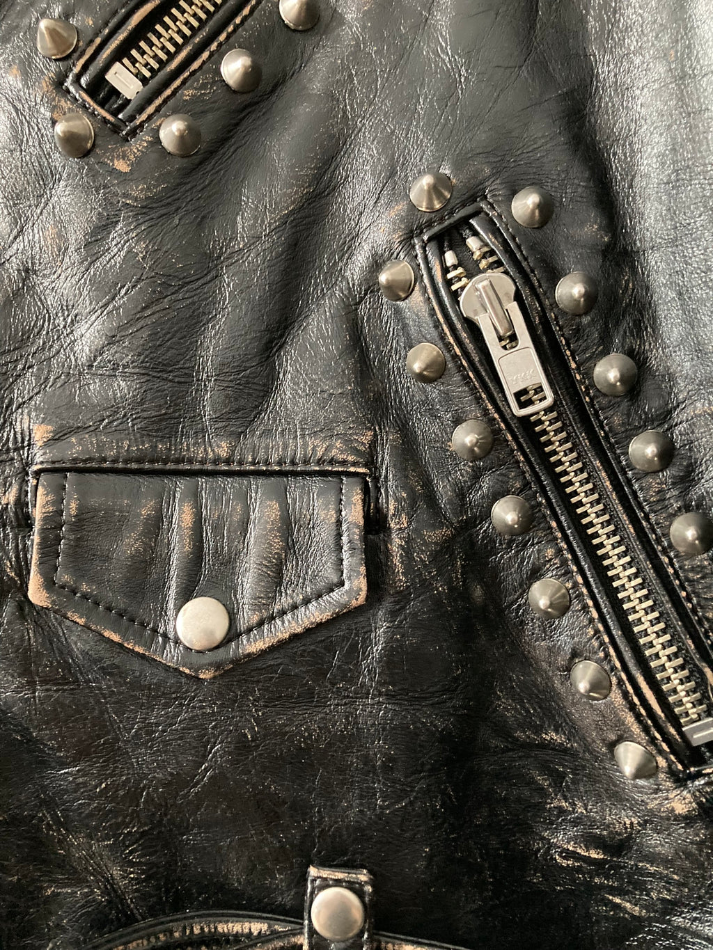 Blackmeans Limited Edition Studded Sid Vicious Cow Leather Biker Jacket in Black Size XL