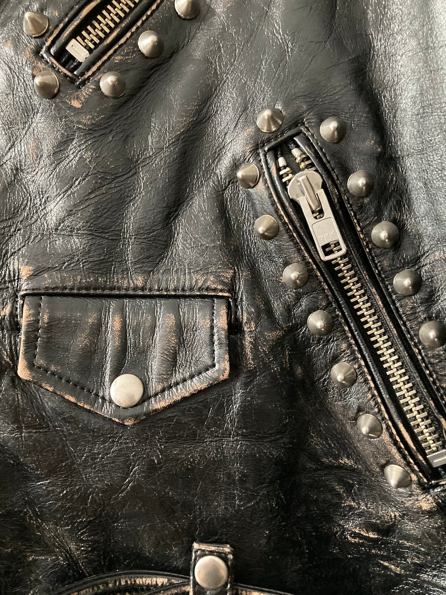 Blackmeans Limited Edition Studded Sid Vicious Cow Leather Biker Jacket in Black Size XL