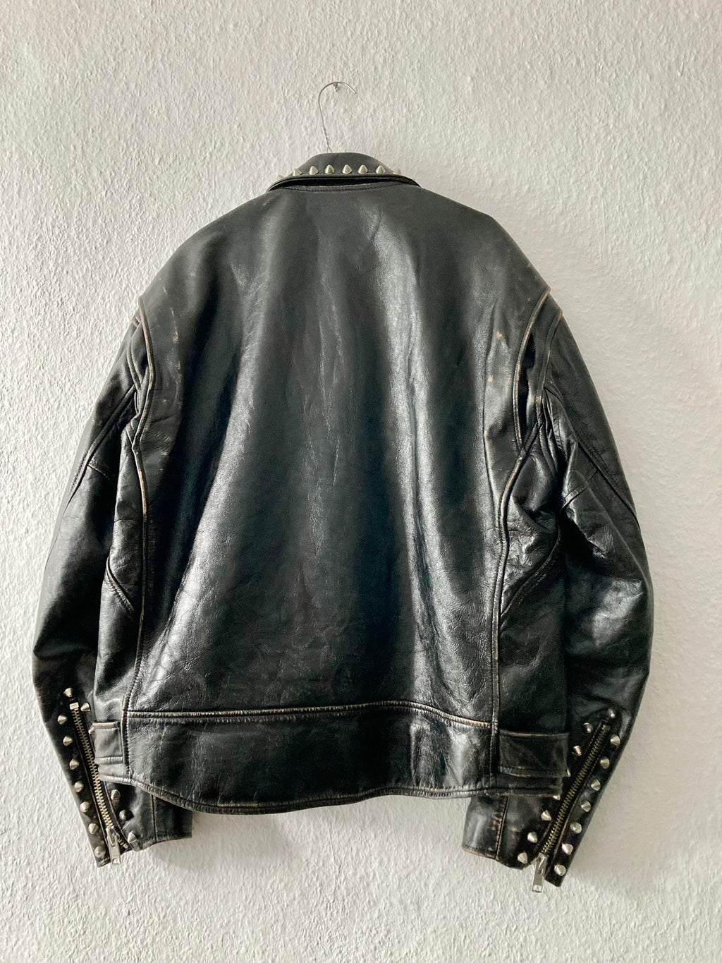 Blackmeans Limited Edition Studded Sid Vicious Cow Leather Biker Jacket in Black Size XL