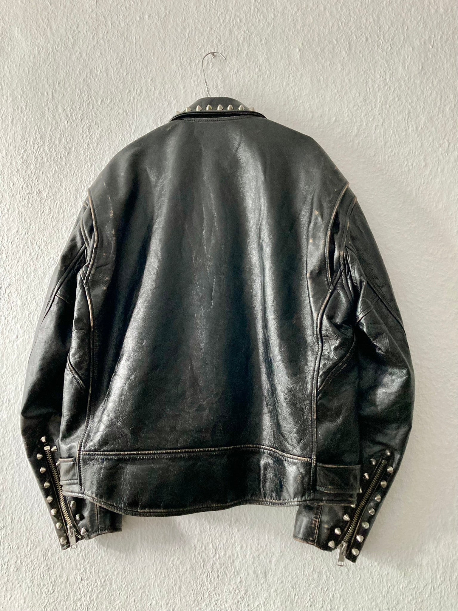 Blackmeans Limited Edition Studded Sid Vicious Cow Leather Biker Jacket in Black Size XL