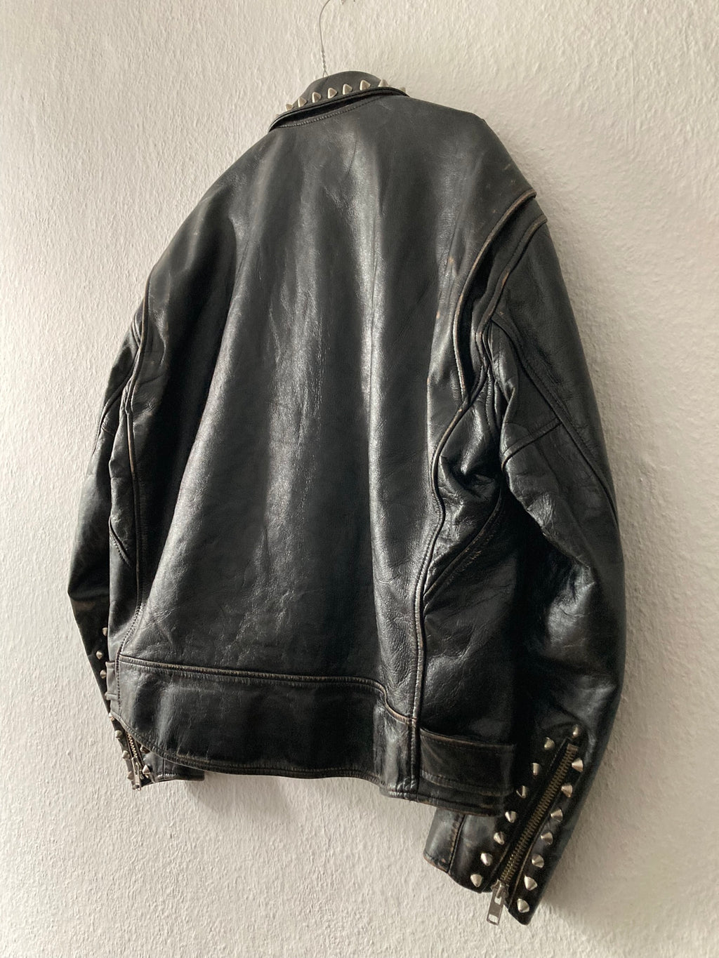 Blackmeans Limited Edition Studded Sid Vicious Cow Leather Biker Jacket in Black Size XL