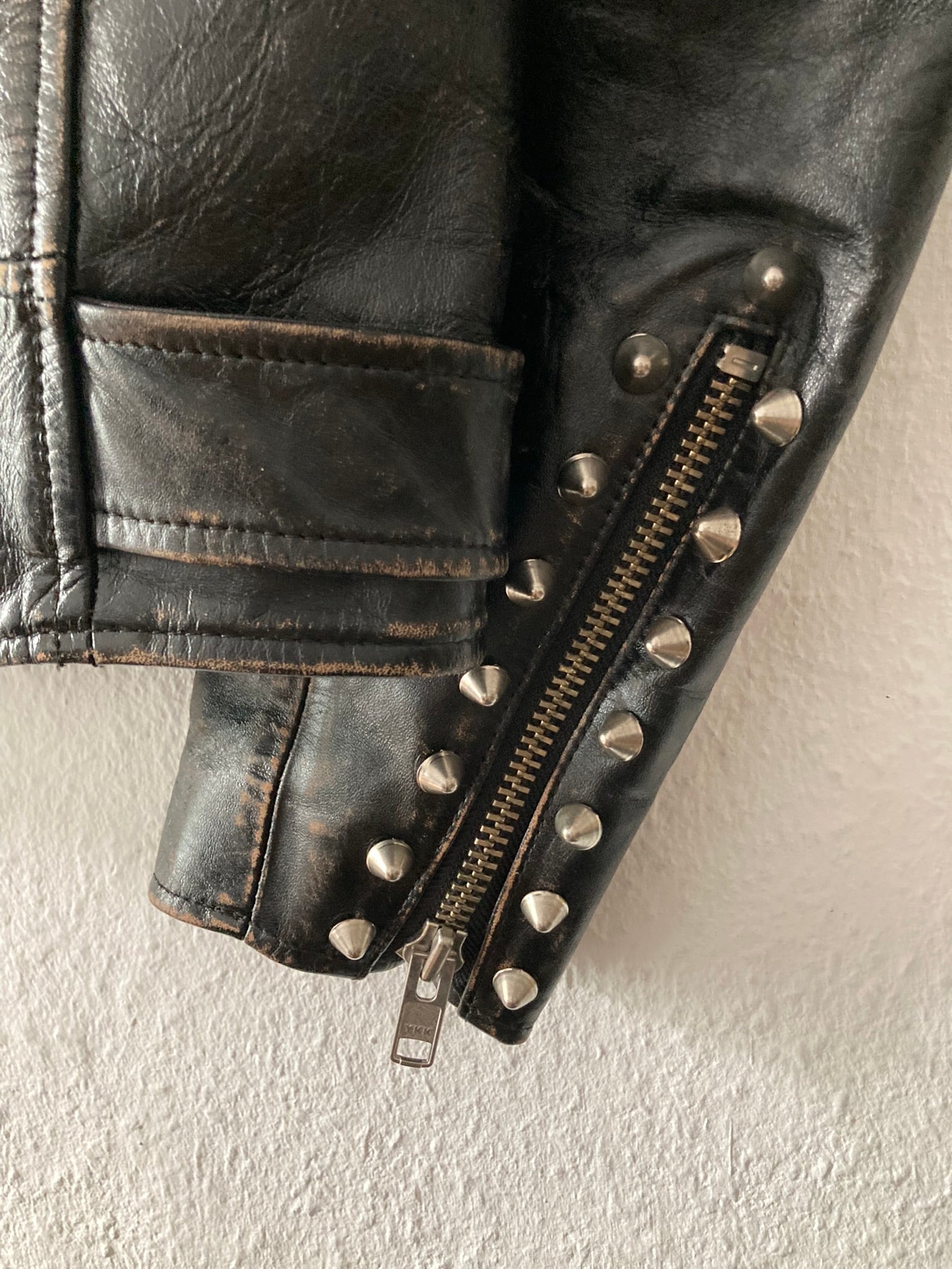 Blackmeans Limited Edition Studded Sid Vicious Cow Leather Biker Jacket in Black Size XL
