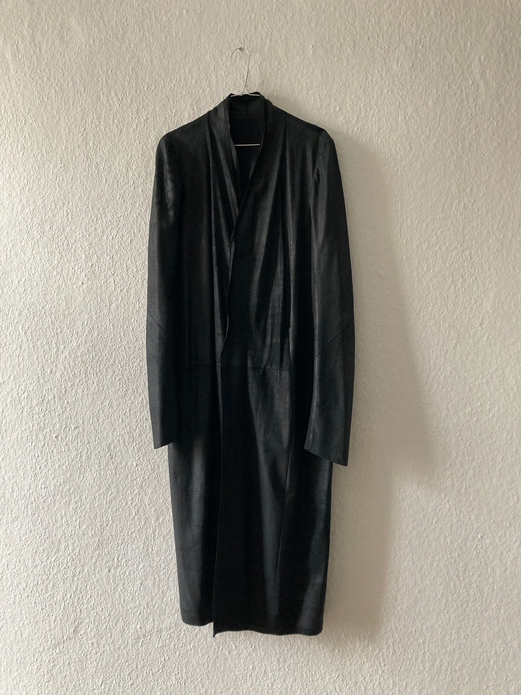 S/S 13 "ISLAND" Black Blistered Lamb Leather Coat Rick Owens L/XL