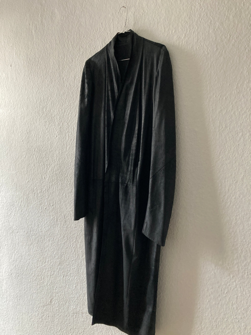 S/S 13 "ISLAND" Black Blistered Lamb Leather Coat Rick Owens L/XL