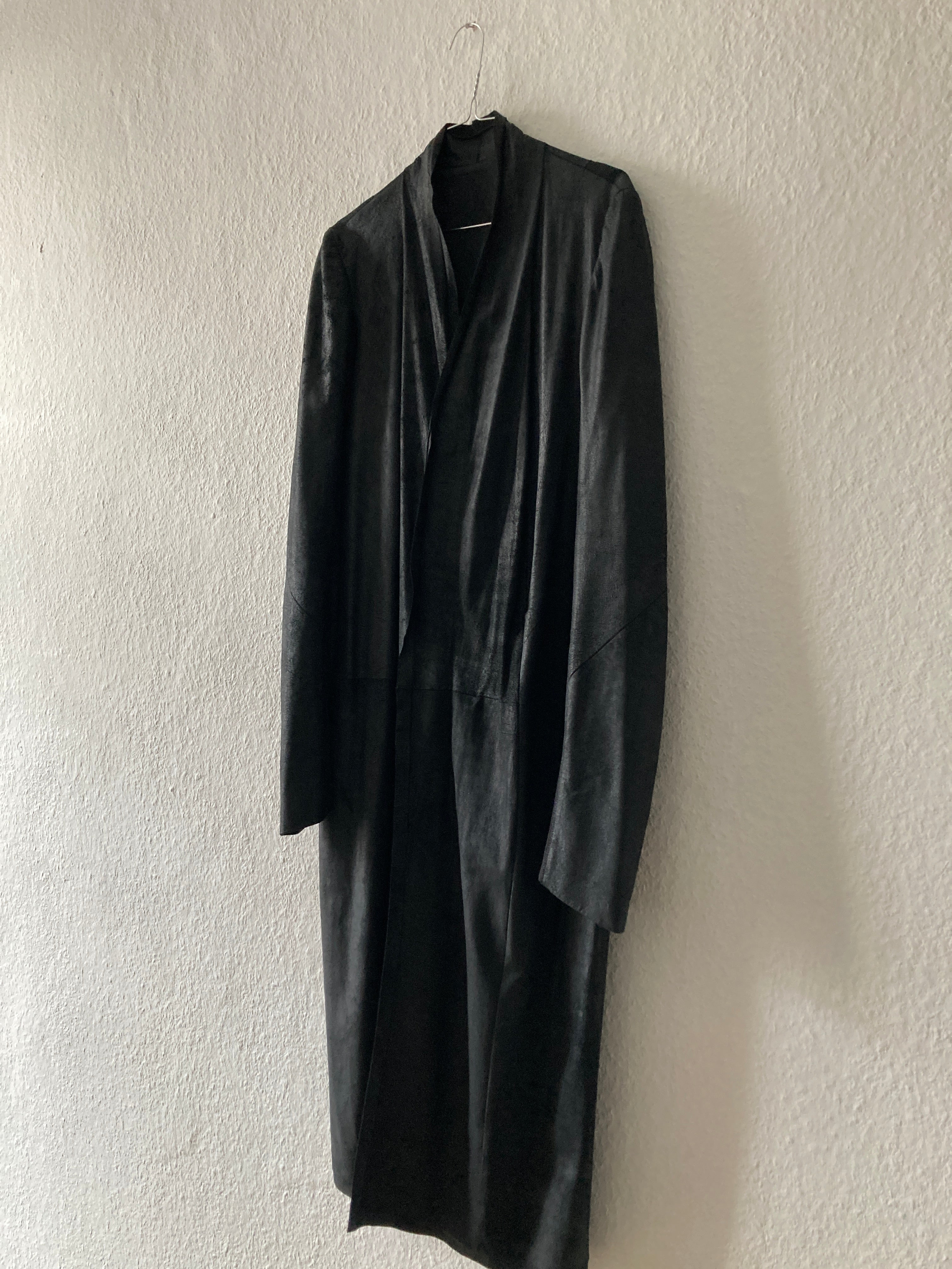 S/S 13 "ISLAND" Black Blistered Lamb Leather Coat Rick Owens L/XL