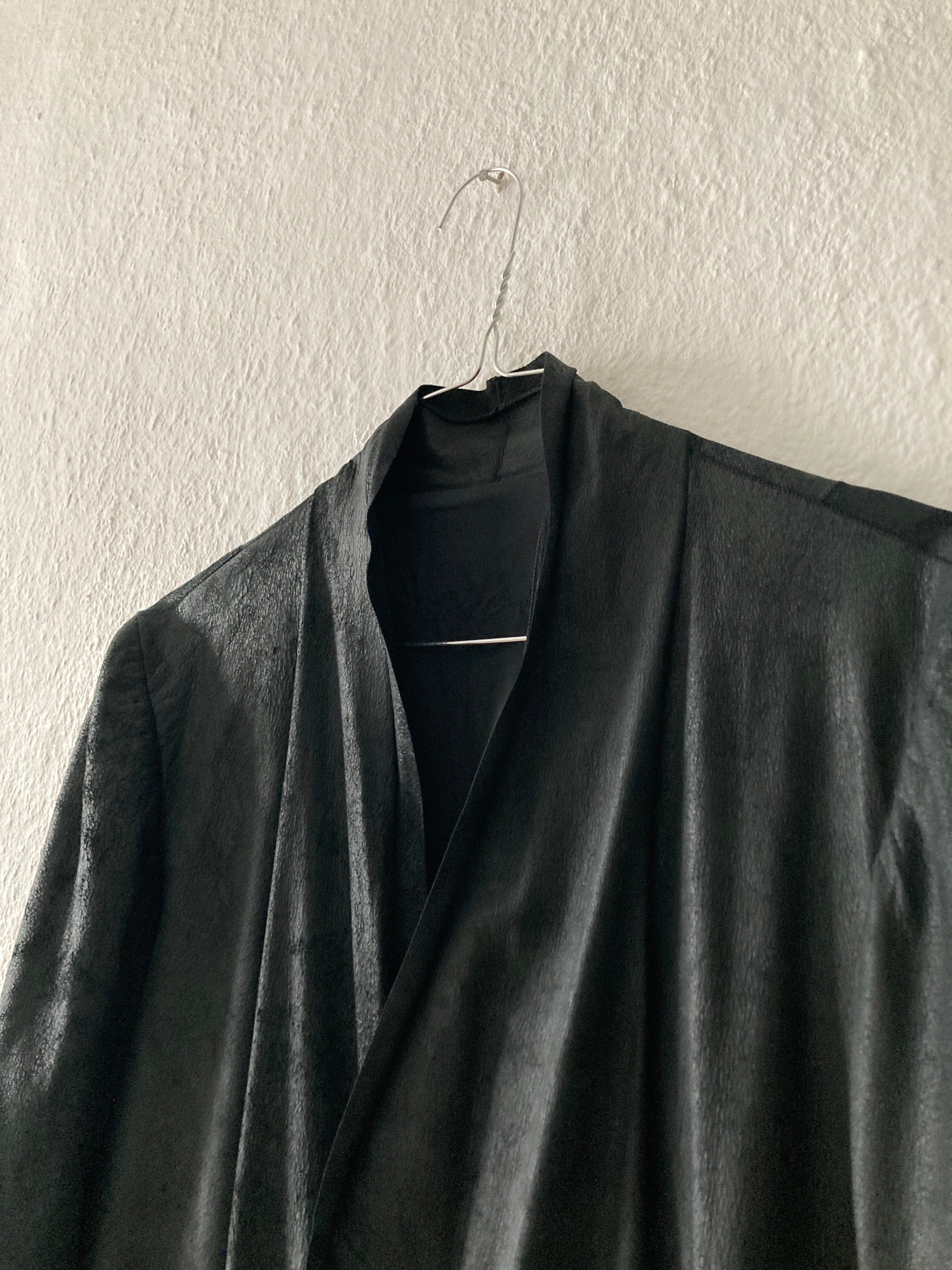 S/S 13 "ISLAND" Black Blistered Lamb Leather Coat Rick Owens L/XL
