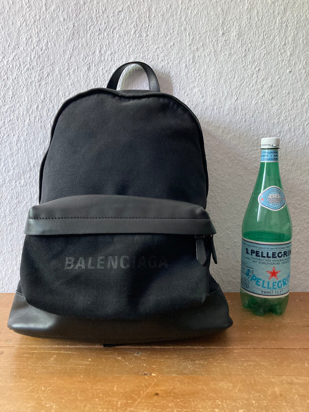 Leather Appliquéd Canvas Backpack