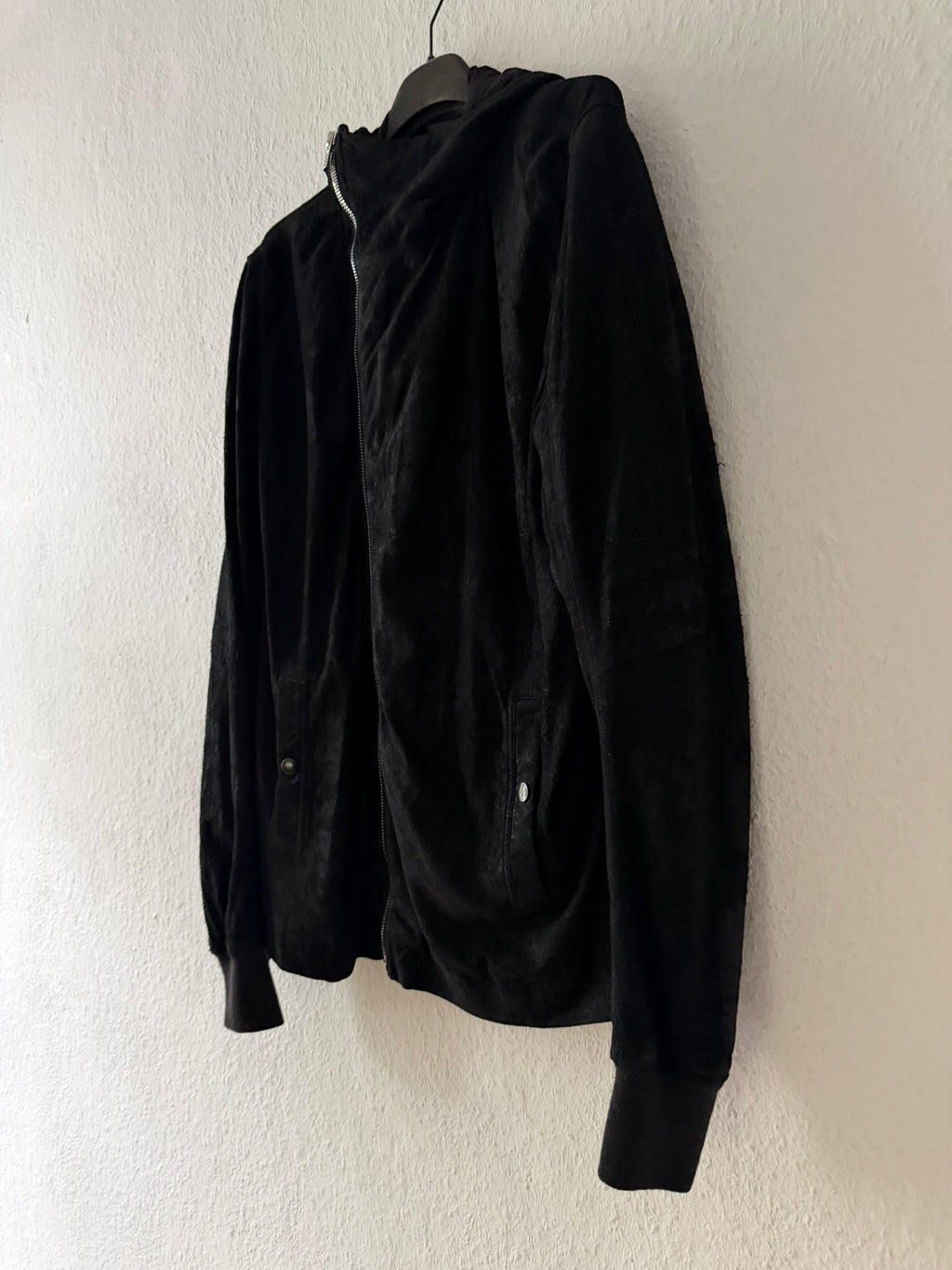 Blistered Lamb Leather Scuba Jacket Rick Owens IT54/L