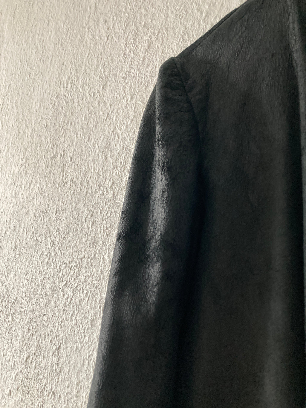 S/S 13 "ISLAND" Black Blistered Lamb Leather Coat Rick Owens L/XL