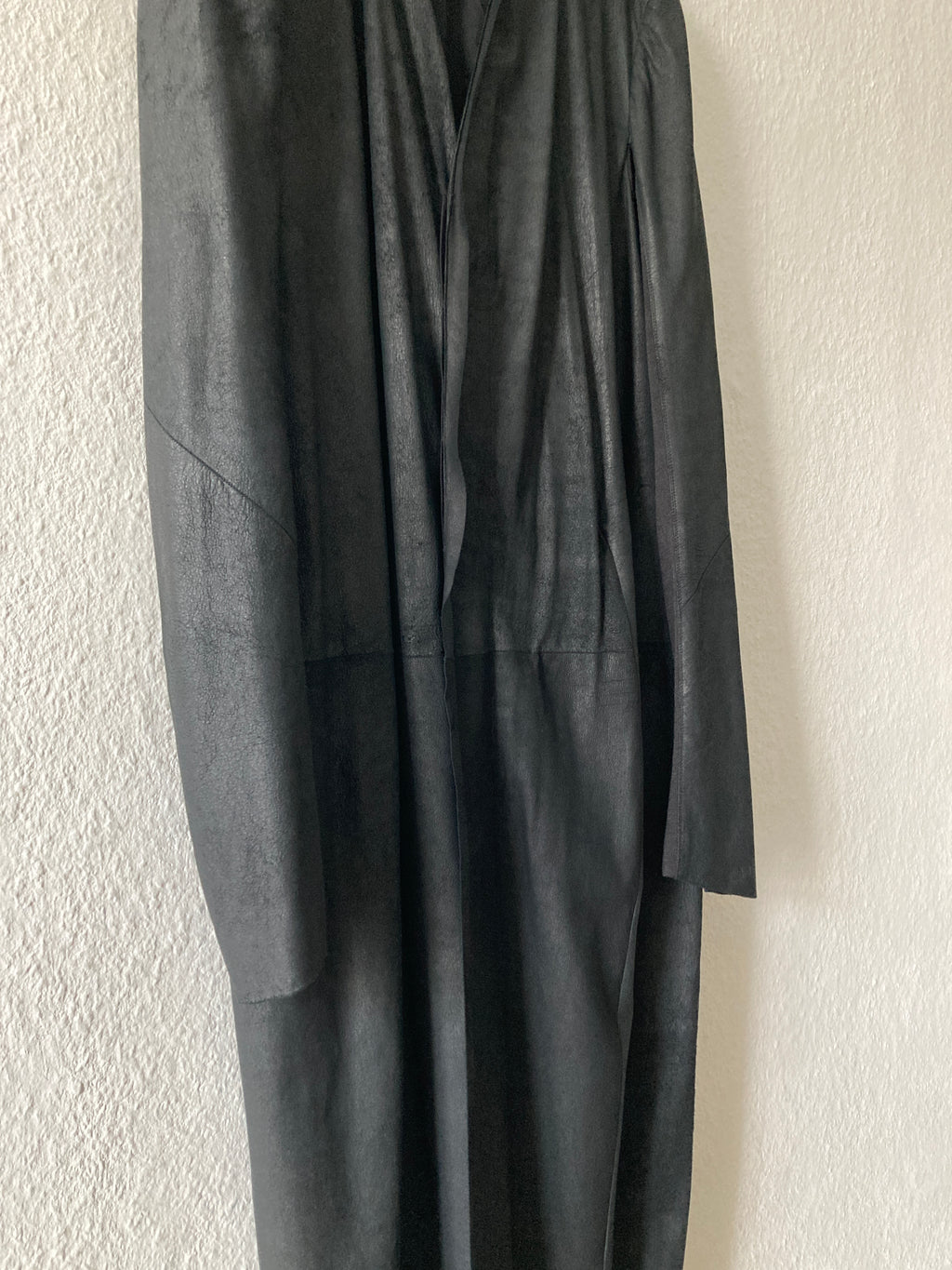 S/S 13 "ISLAND" Black Blistered Lamb Leather Coat Rick Owens L/XL