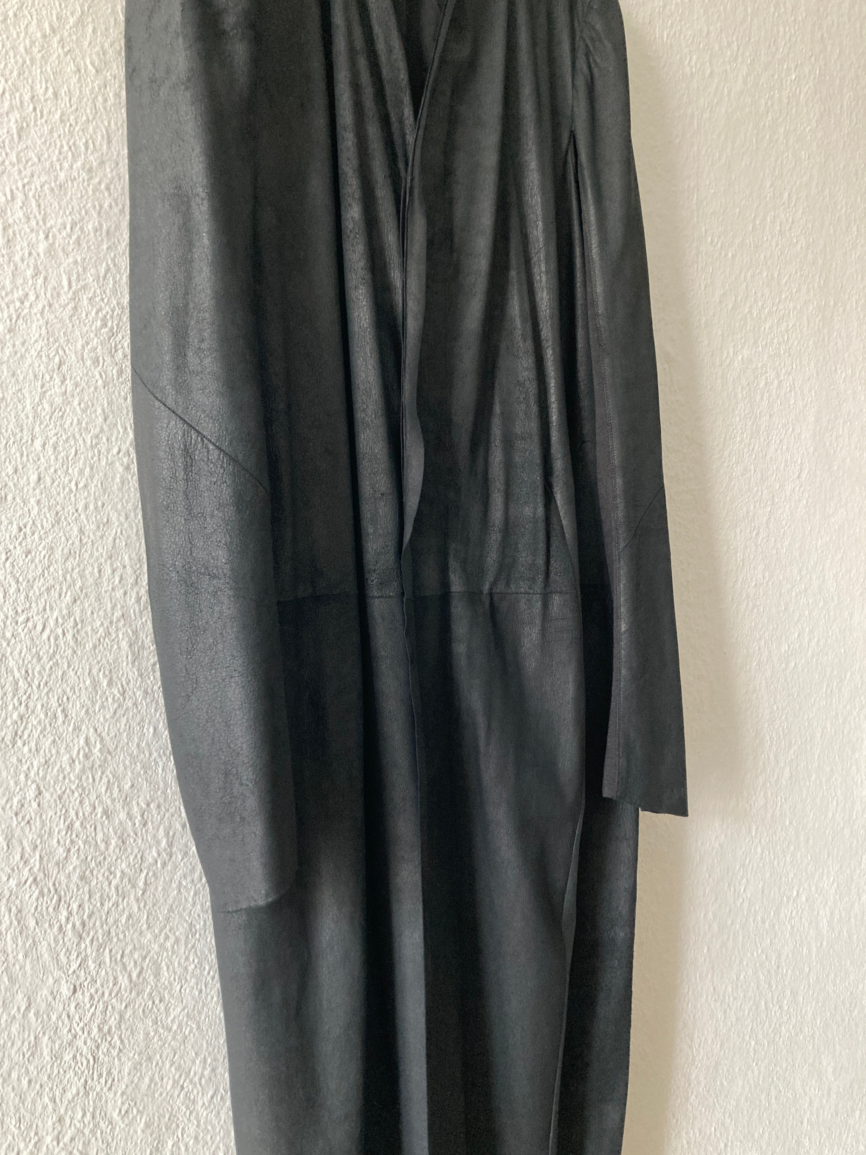 S/S 13 "ISLAND" Black Blistered Lamb Leather Coat Rick Owens L/XL