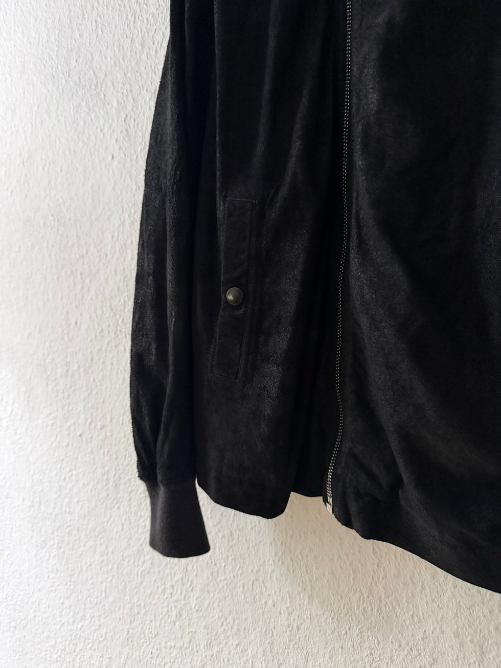 Blistered Lamb Leather Scuba Jacket Rick Owens IT54/L