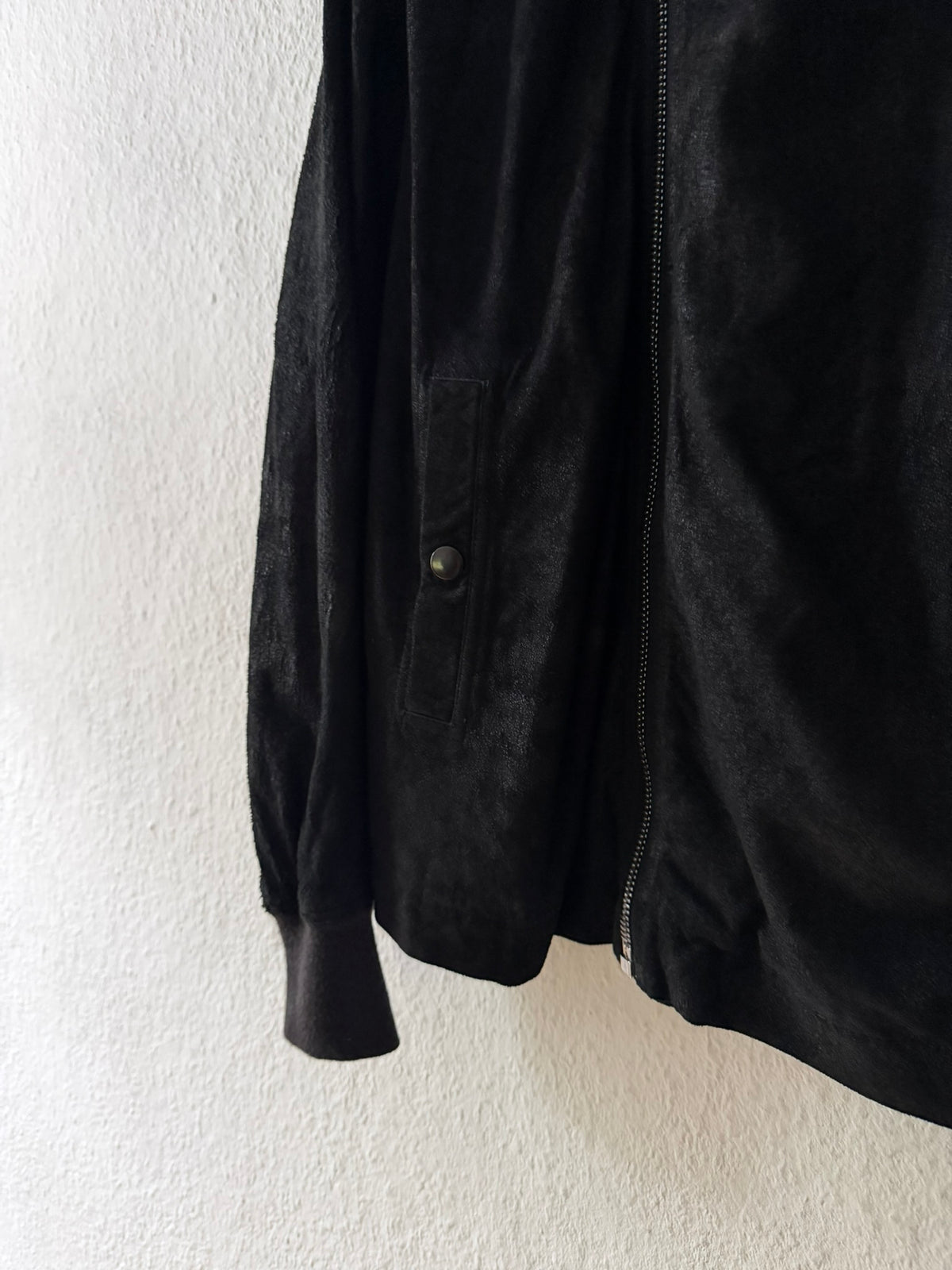 Blistered Lamb Leather Scuba Jacket Rick Owens IT54/L