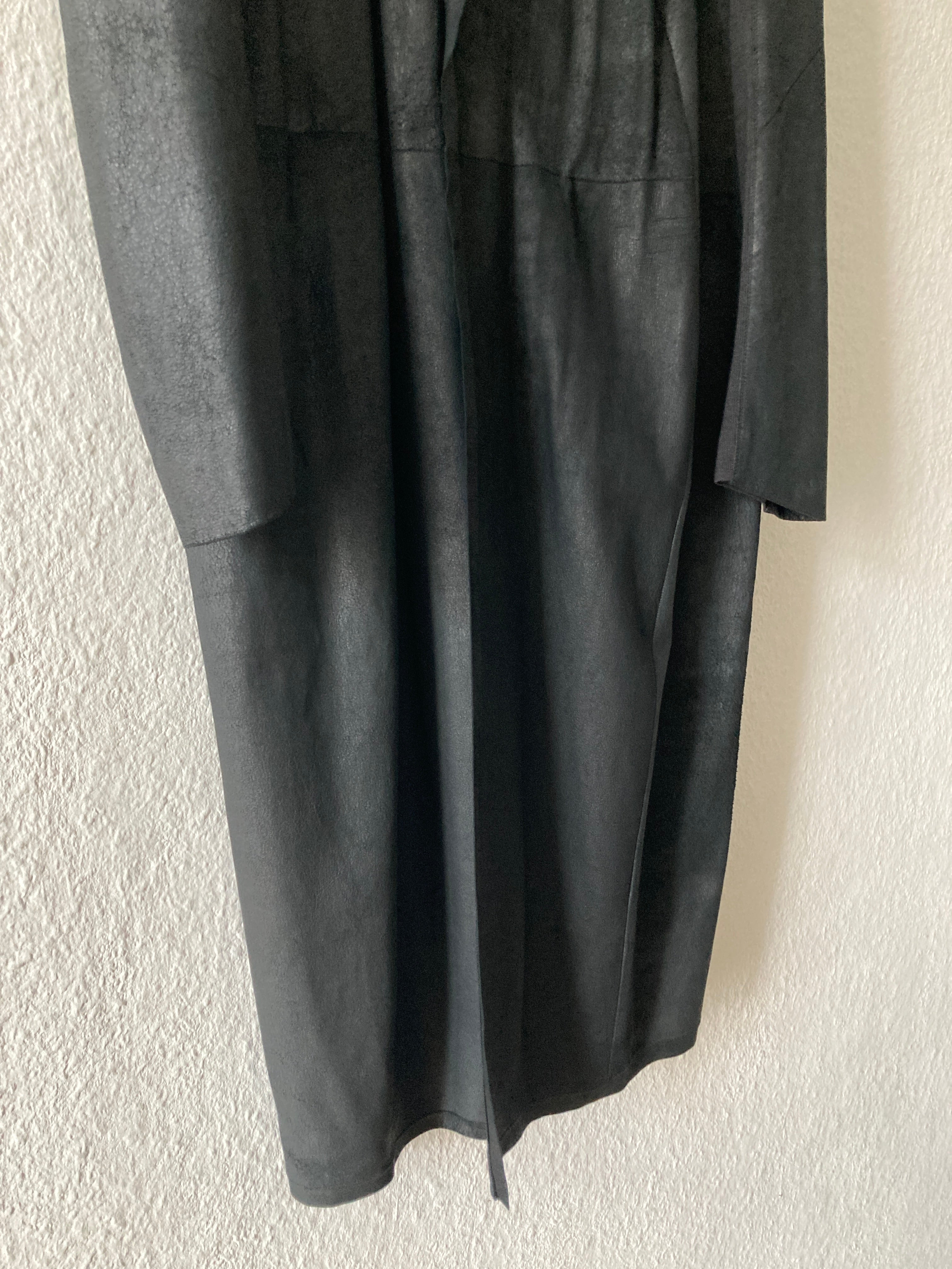 S/S 13 "ISLAND" Black Blistered Lamb Leather Coat Rick Owens L/XL