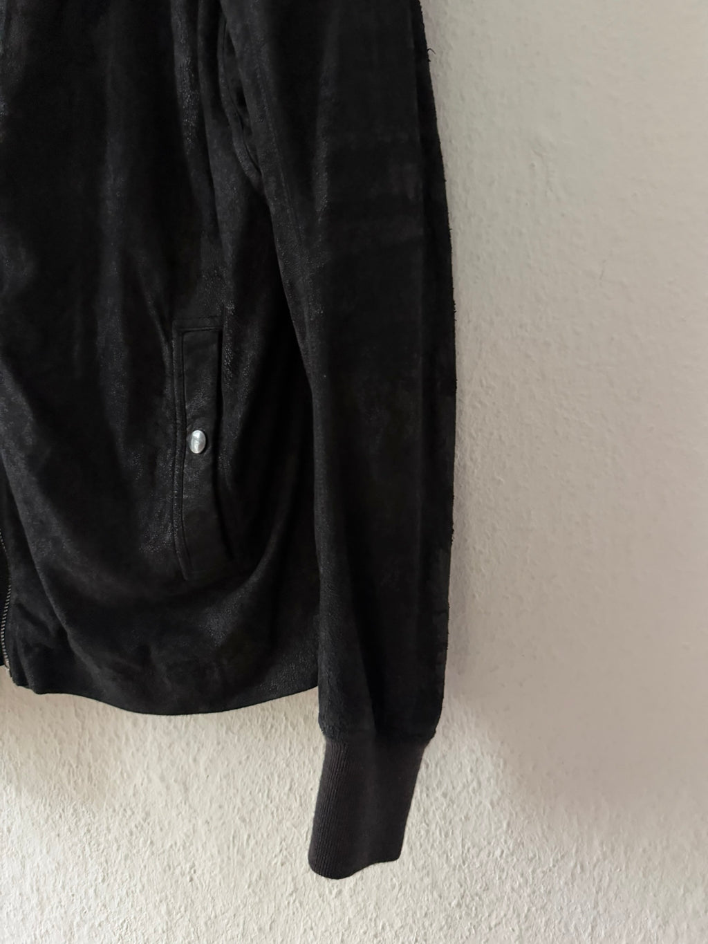 Blistered Lamb Leather Scuba Jacket Rick Owens IT54/L