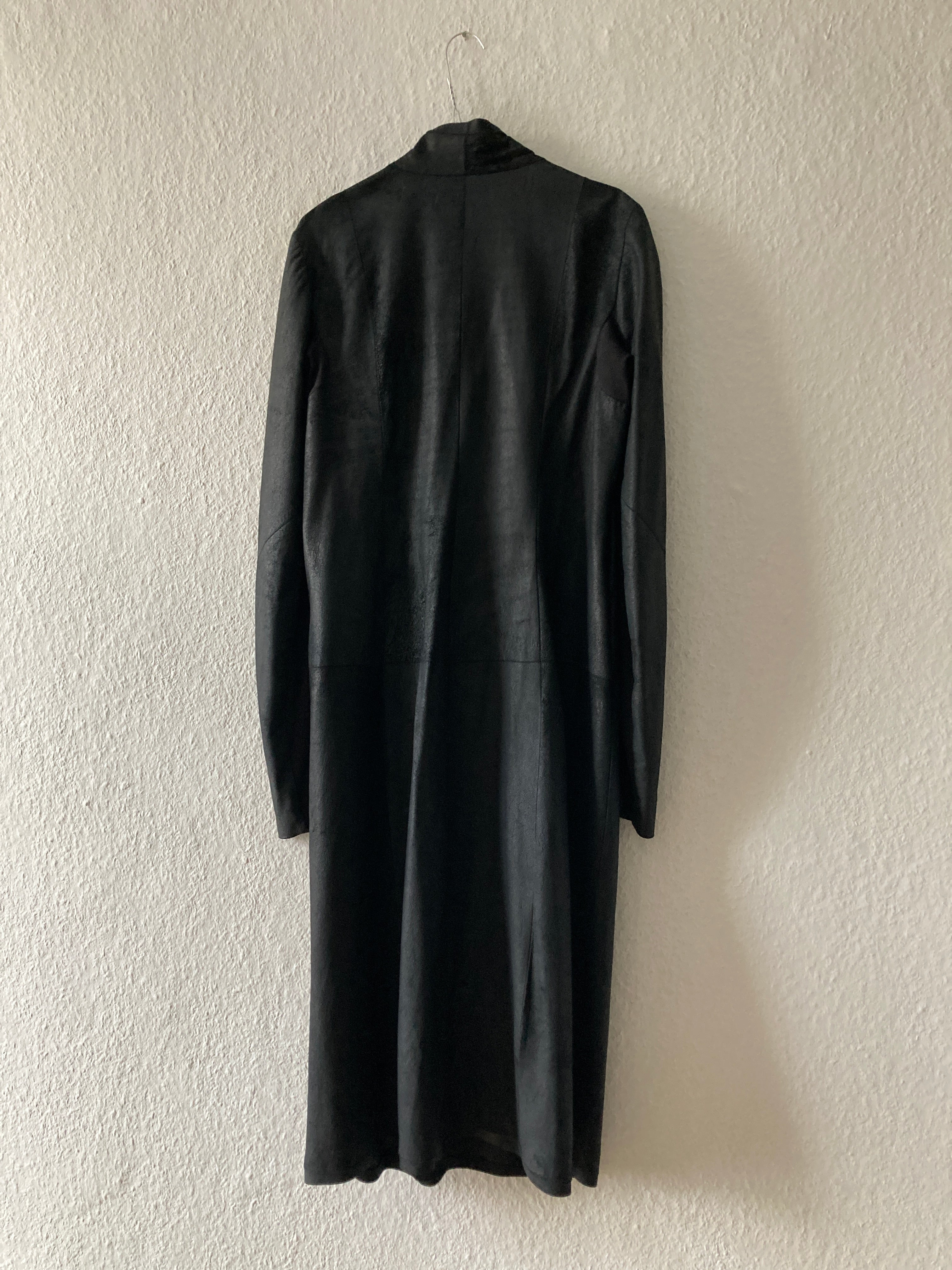 S/S 13 "ISLAND" Black Blistered Lamb Leather Coat Rick Owens L/XL