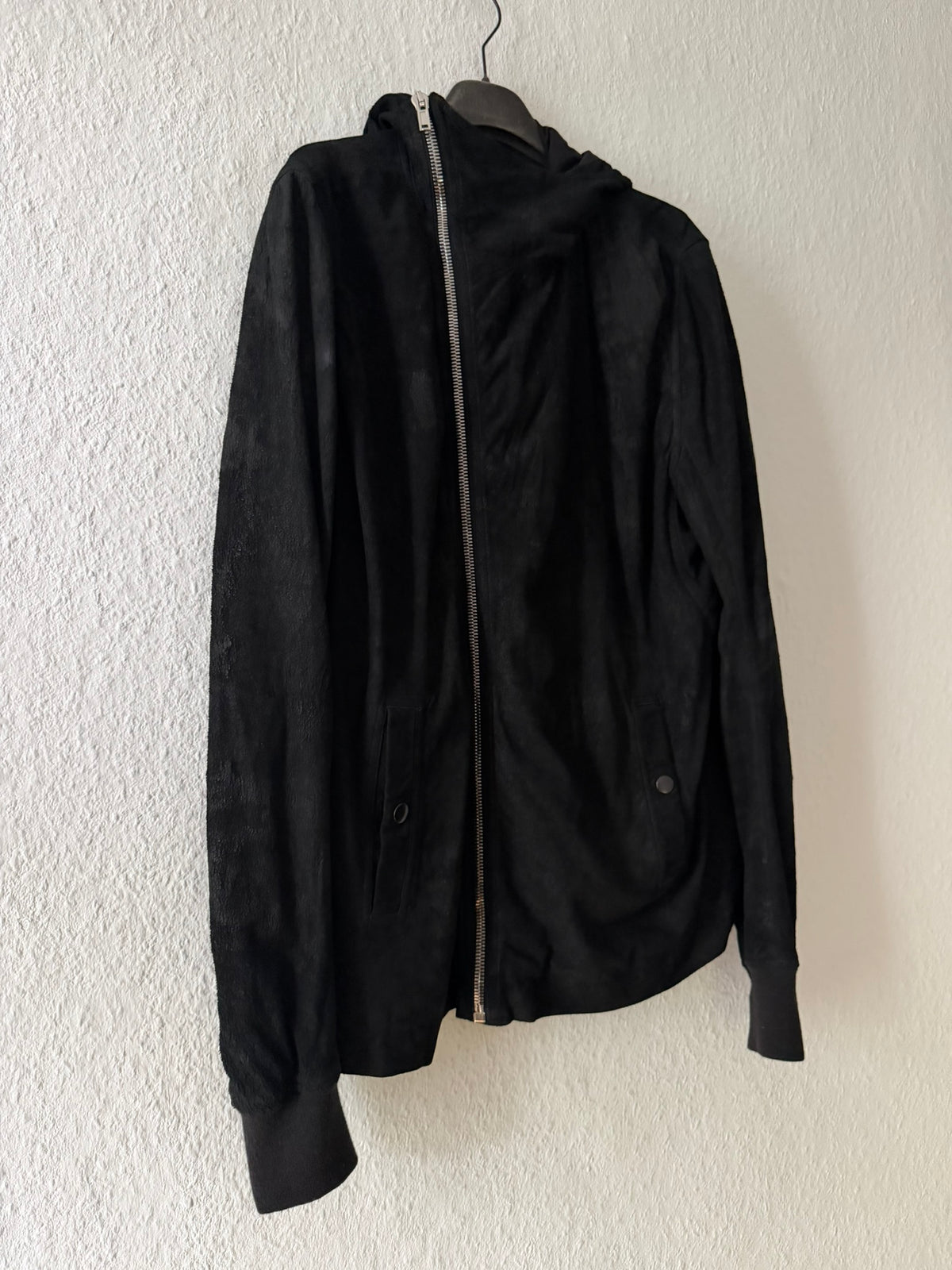 Blistered Lamb Leather Scuba Jacket Rick Owens IT54/L