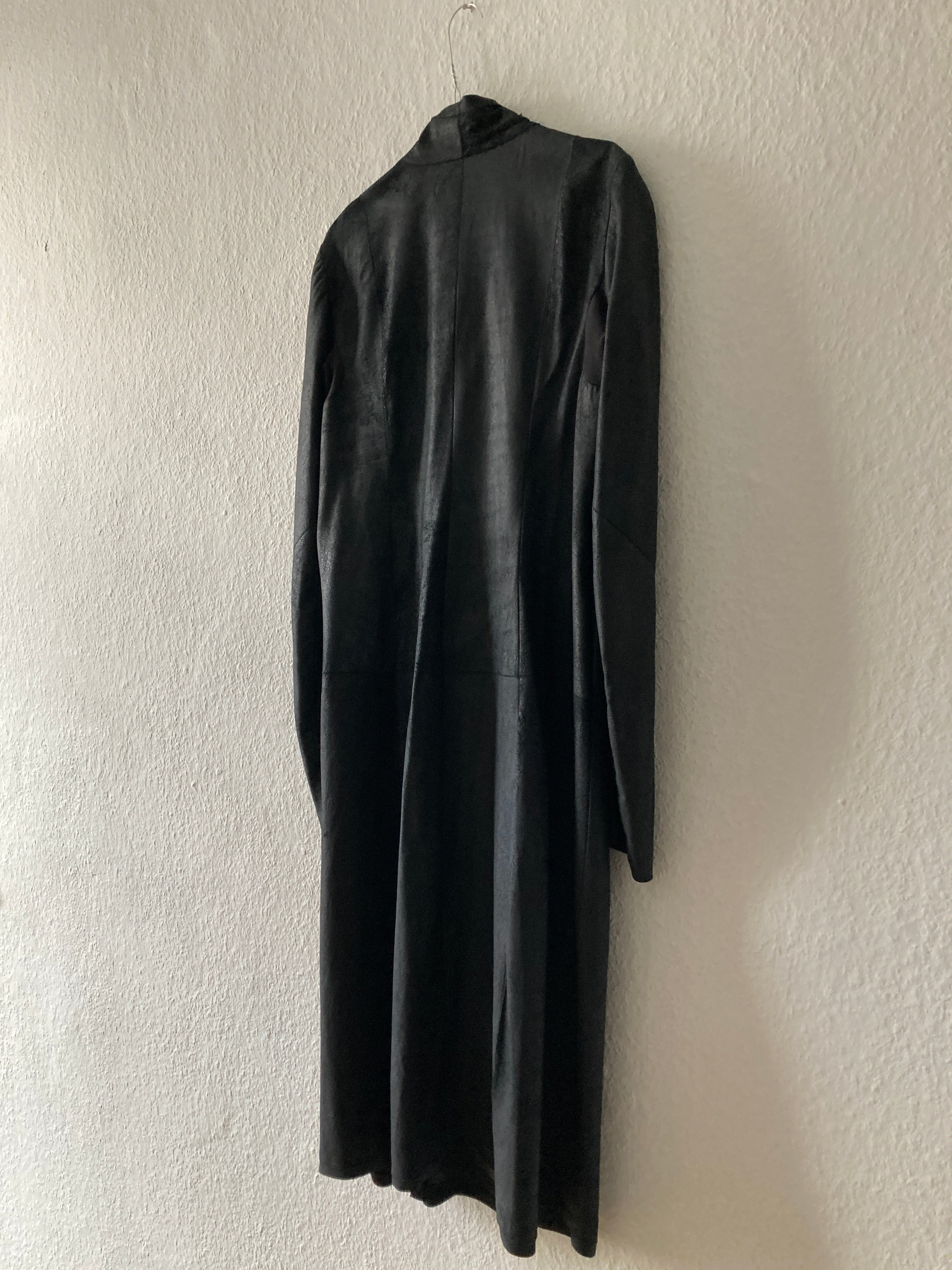 S/S 13 "ISLAND" Black Blistered Lamb Leather Coat Rick Owens L/XL