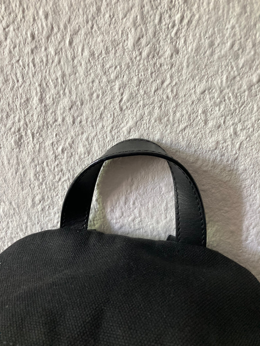 Leather Appliquéd Canvas Backpack