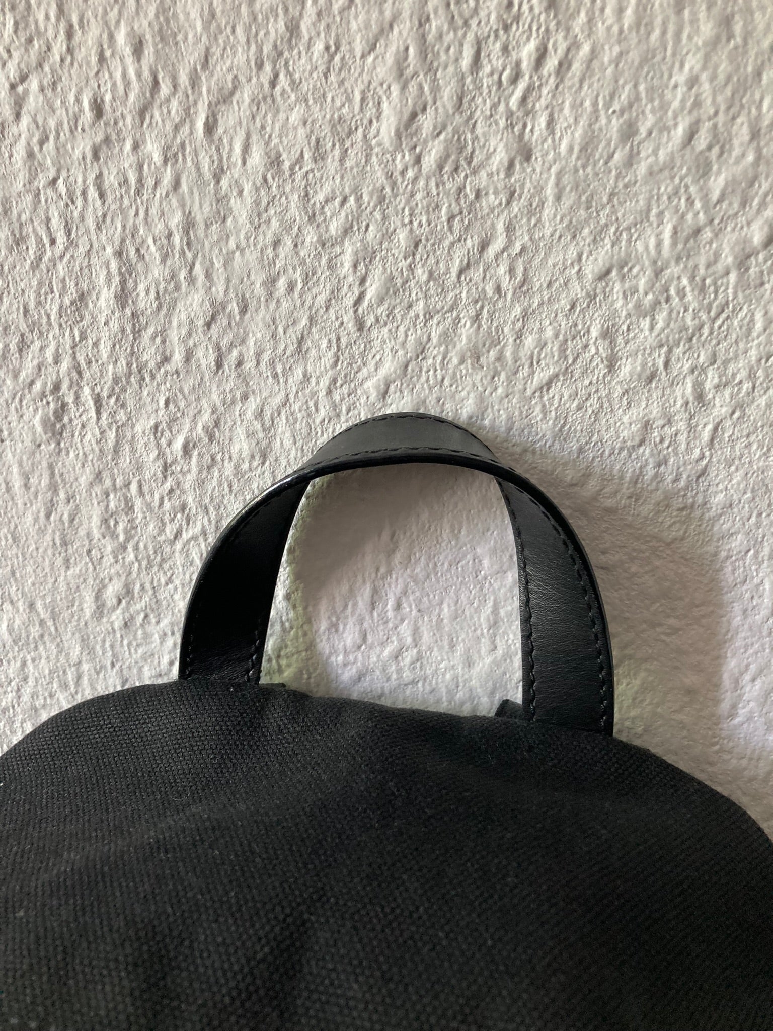 Leather Appliquéd Canvas Backpack