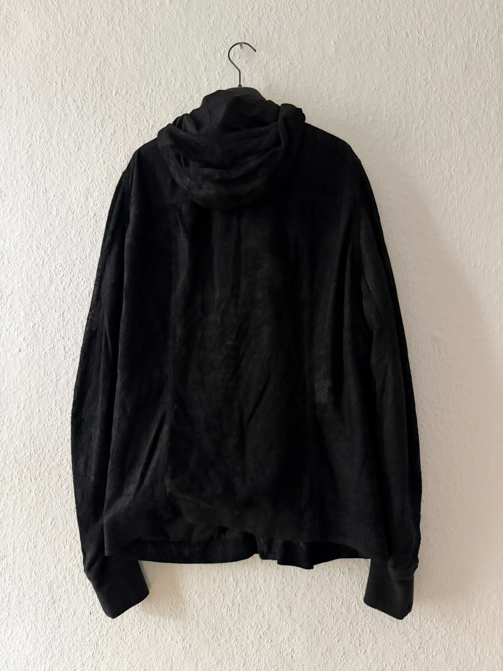 Blistered Lamb Leather Scuba Jacket Rick Owens IT54/L