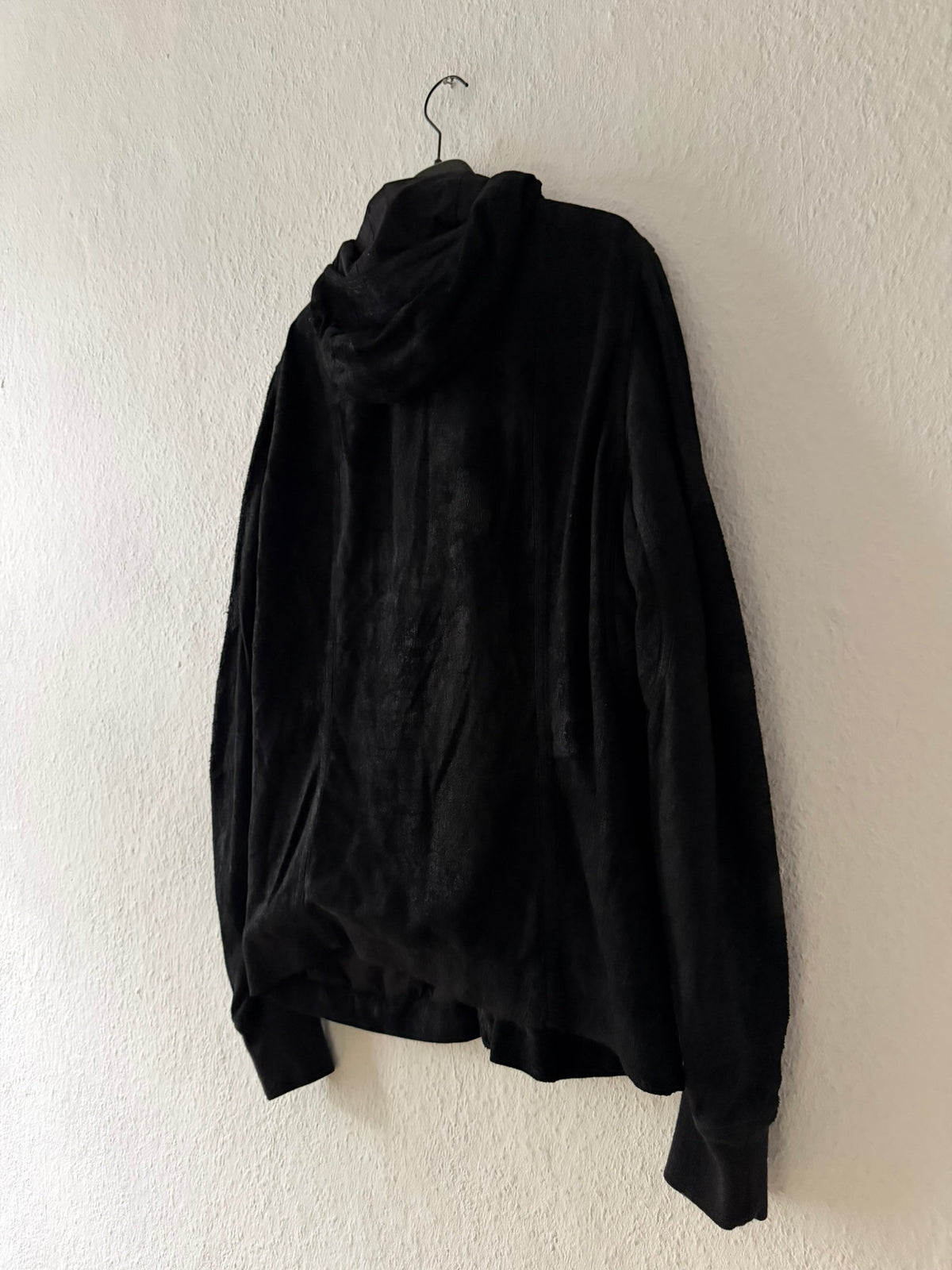 Blistered Lamb Leather Scuba Jacket Rick Owens IT54/L