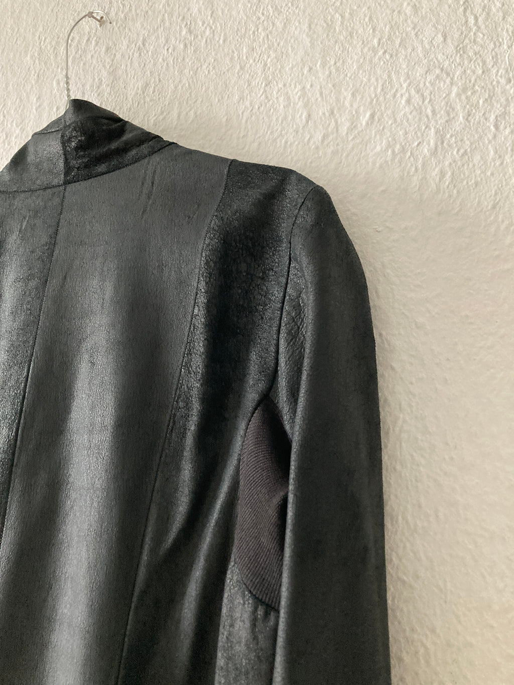 S/S 13 "ISLAND" Black Blistered Lamb Leather Coat Rick Owens L/XL