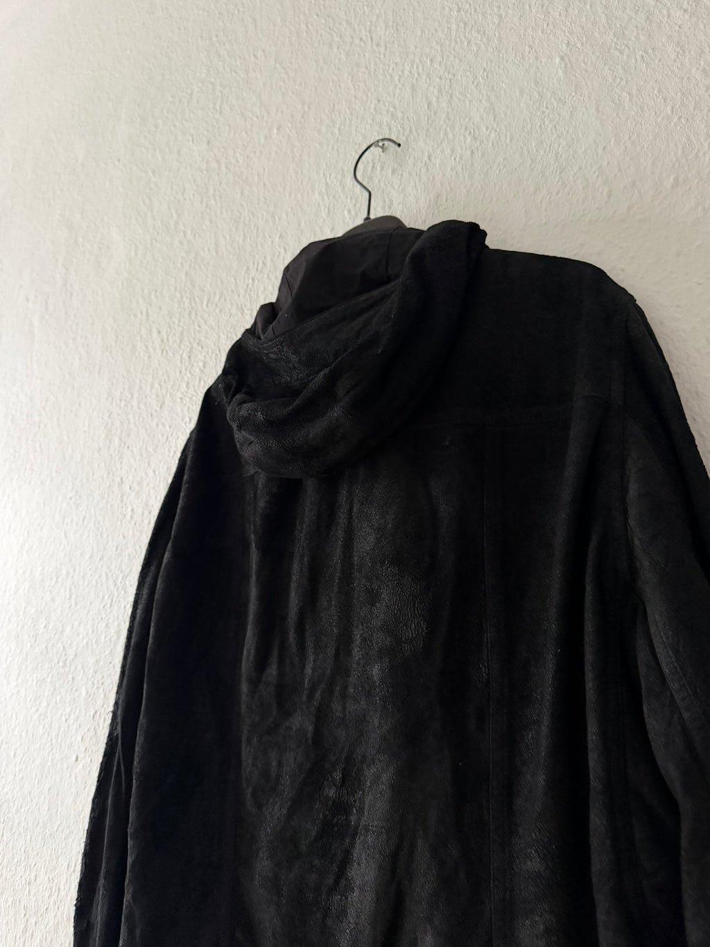 Blistered Lamb Leather Scuba Jacket Rick Owens IT54/L