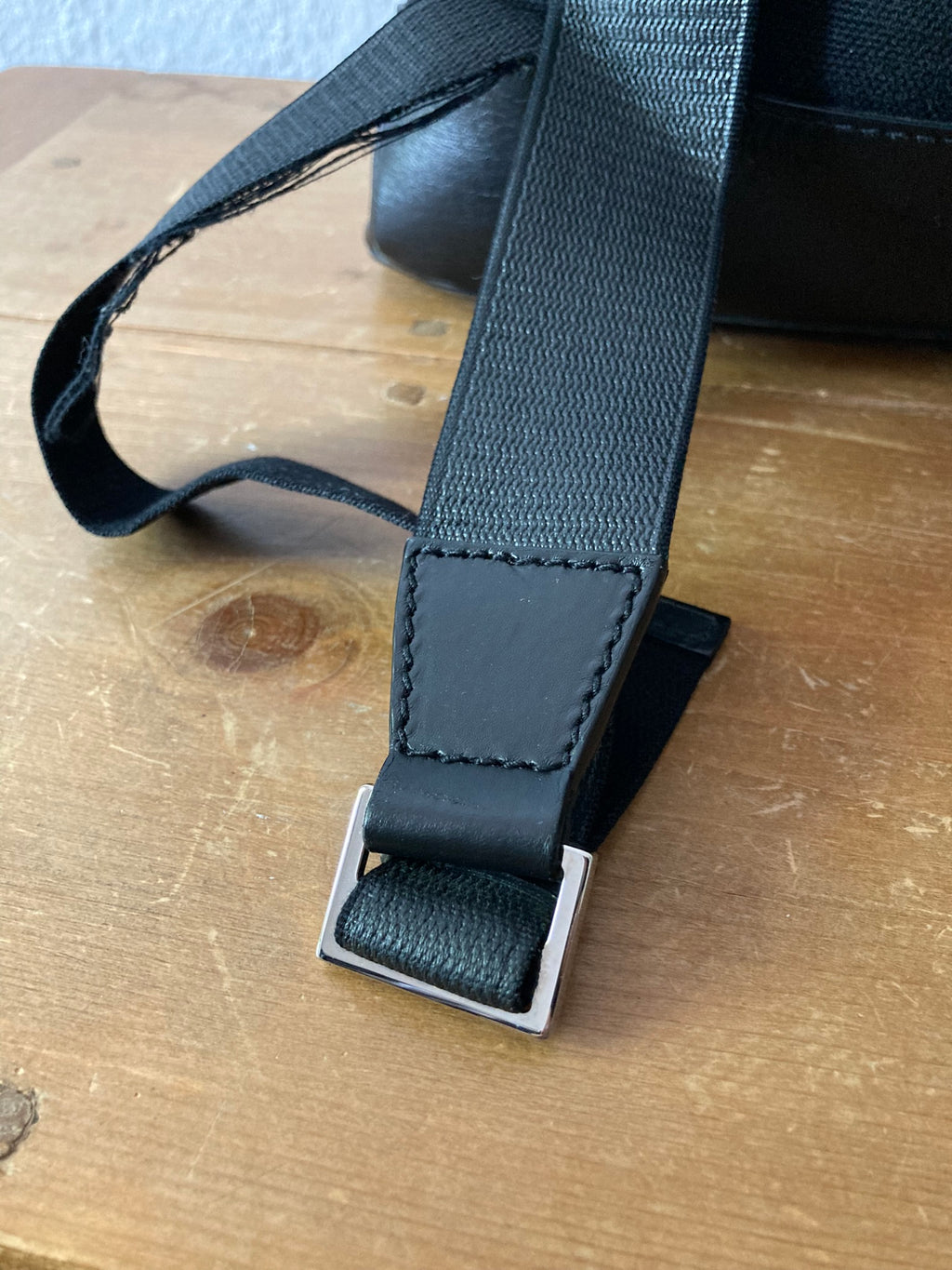 Leather Appliquéd Canvas Backpack