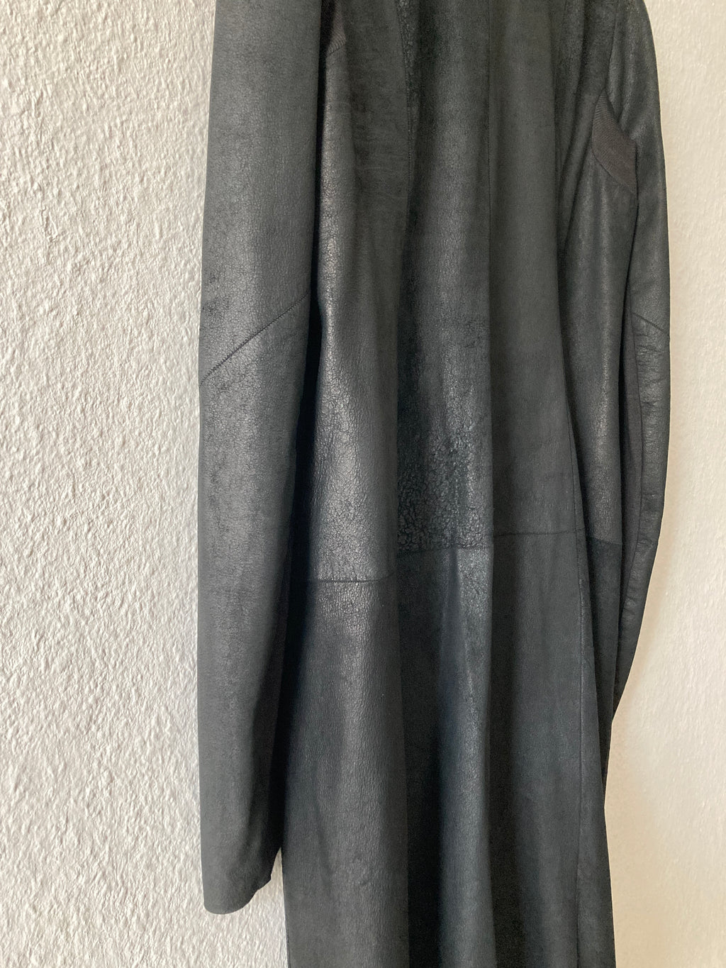 S/S 13 "ISLAND" Black Blistered Lamb Leather Coat Rick Owens L/XL